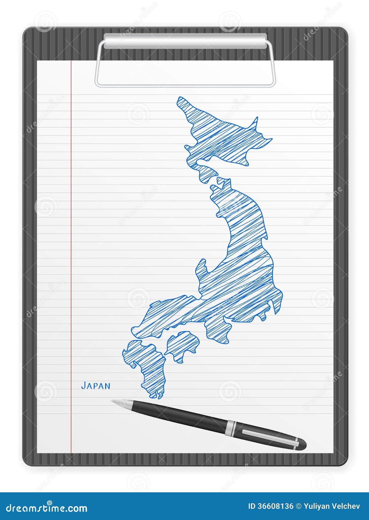 Clipboard Japan map stock vector. Illustration of drawing 36608136