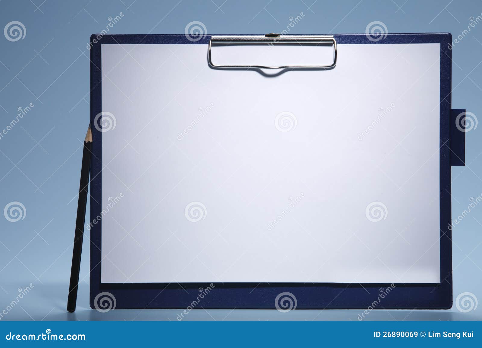 Clipboard with paper stock image. Image of single, indoors 26890069