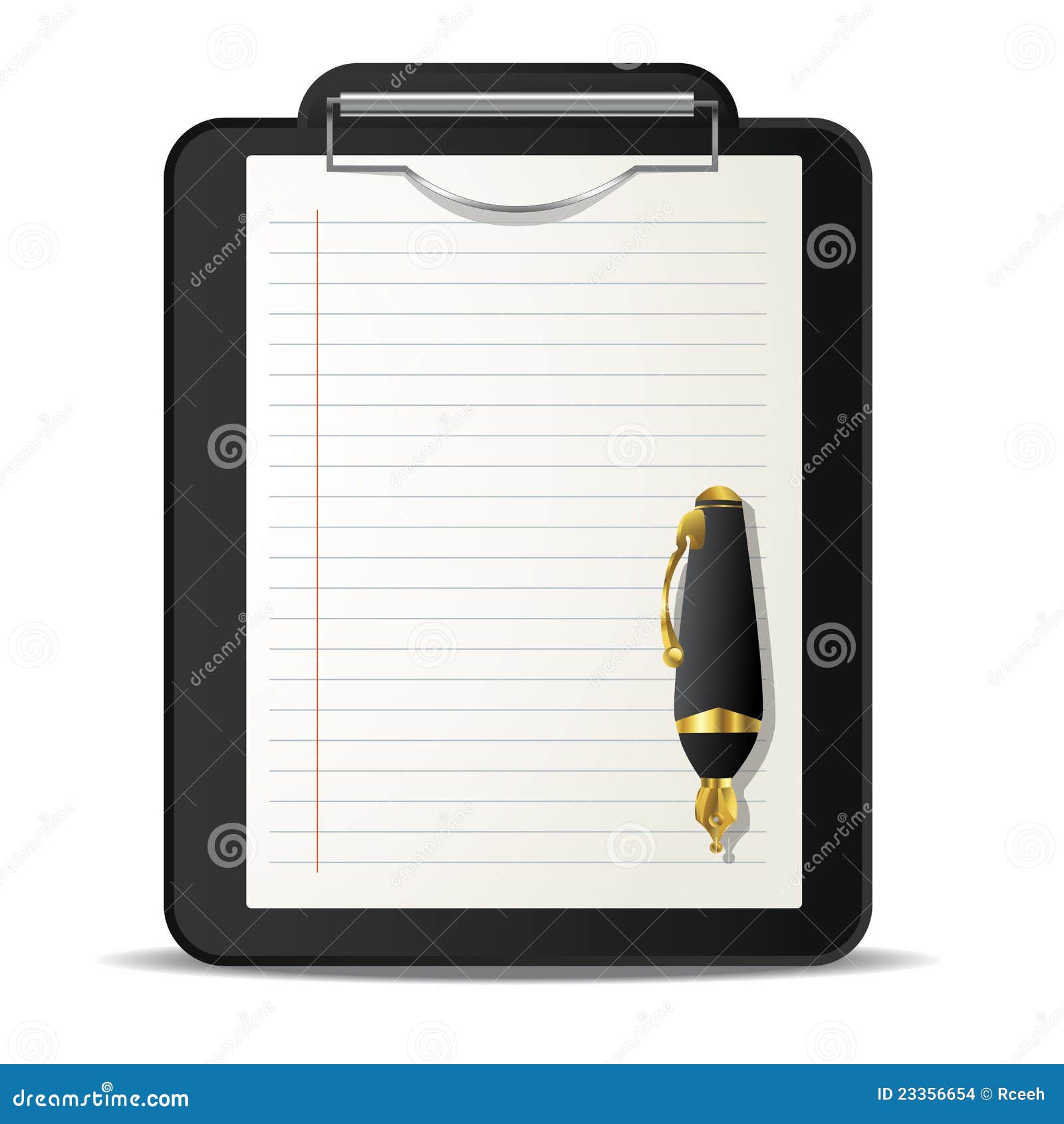 Clipboard and pen stock vector. Illustration of object 23356654