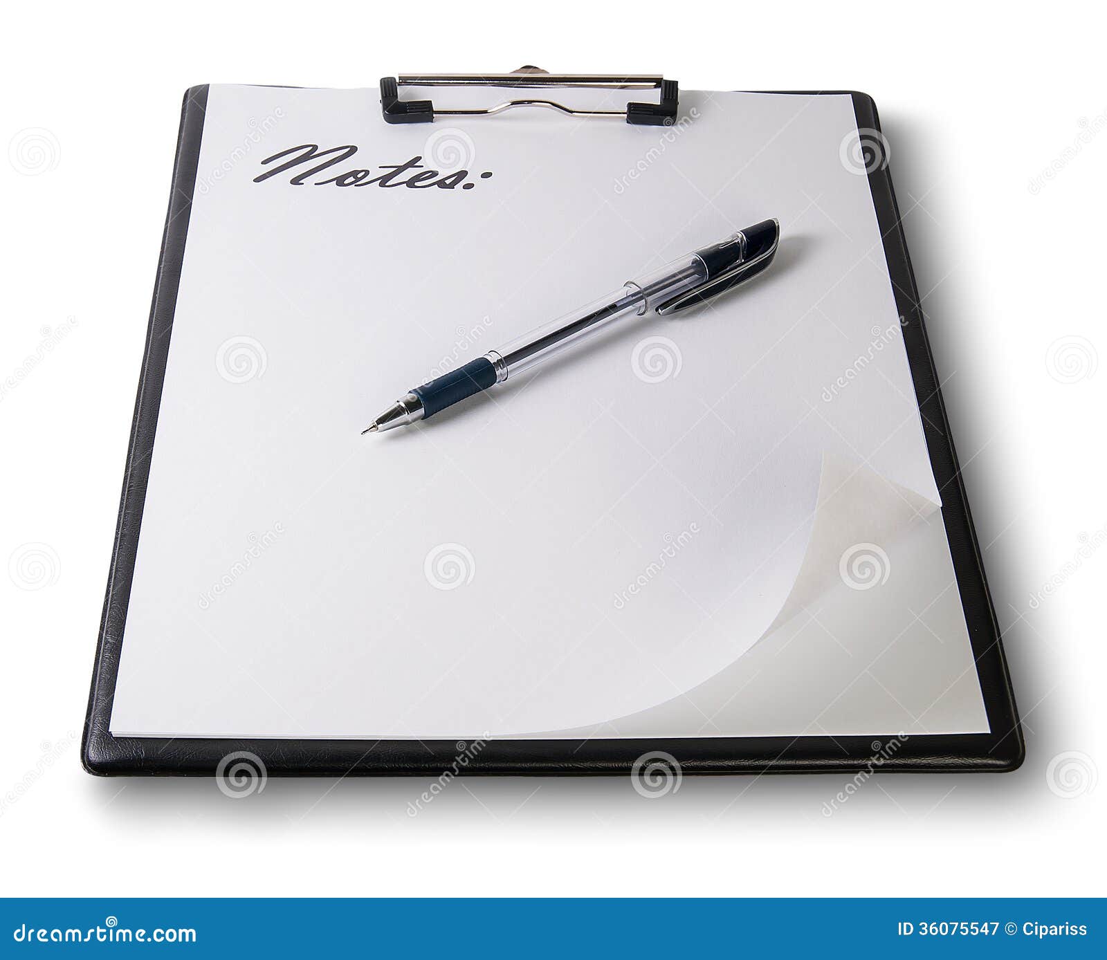 Clipboard With Pen stock image. Image of clip, path, metal 36075547