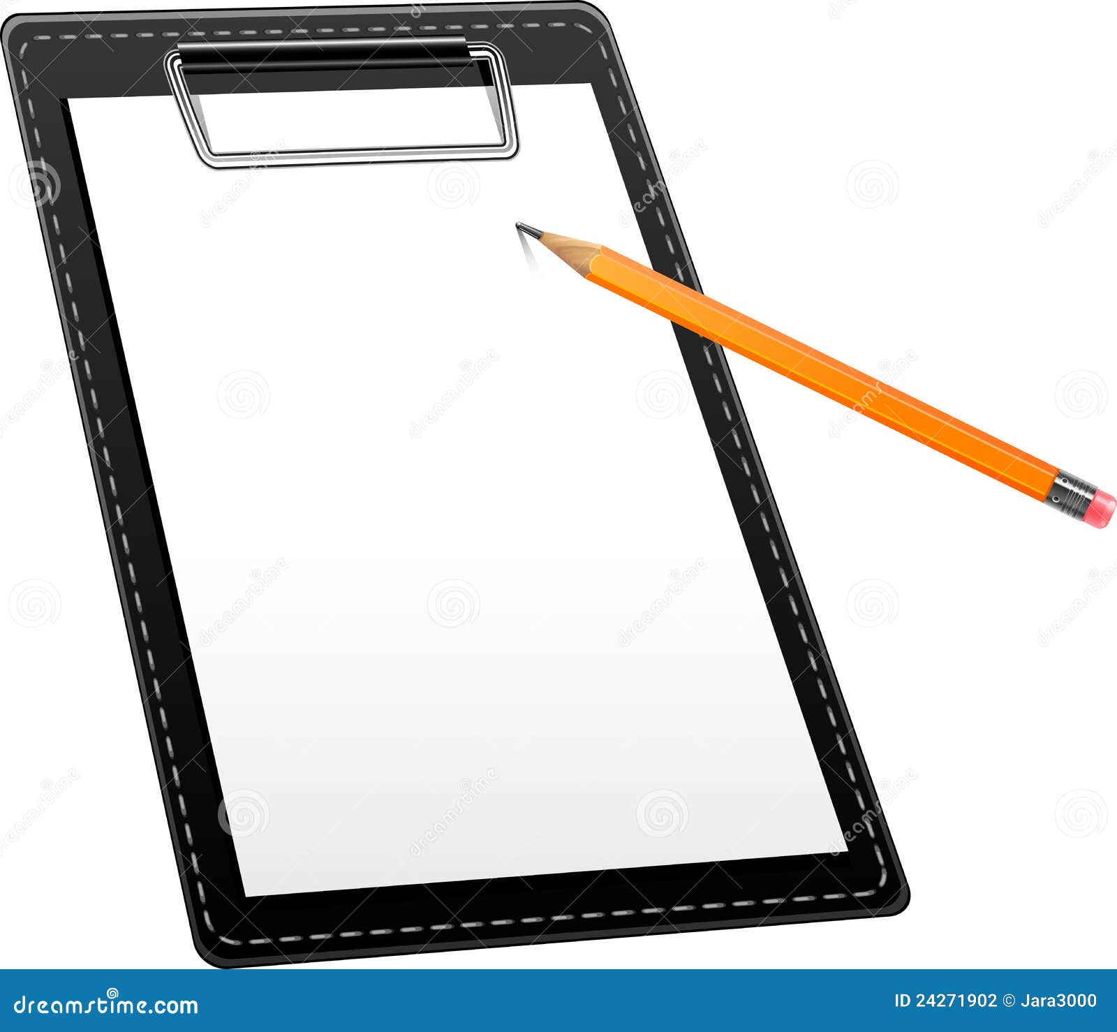 Clipboard and pencil stock vector. Illustration of object 24271902