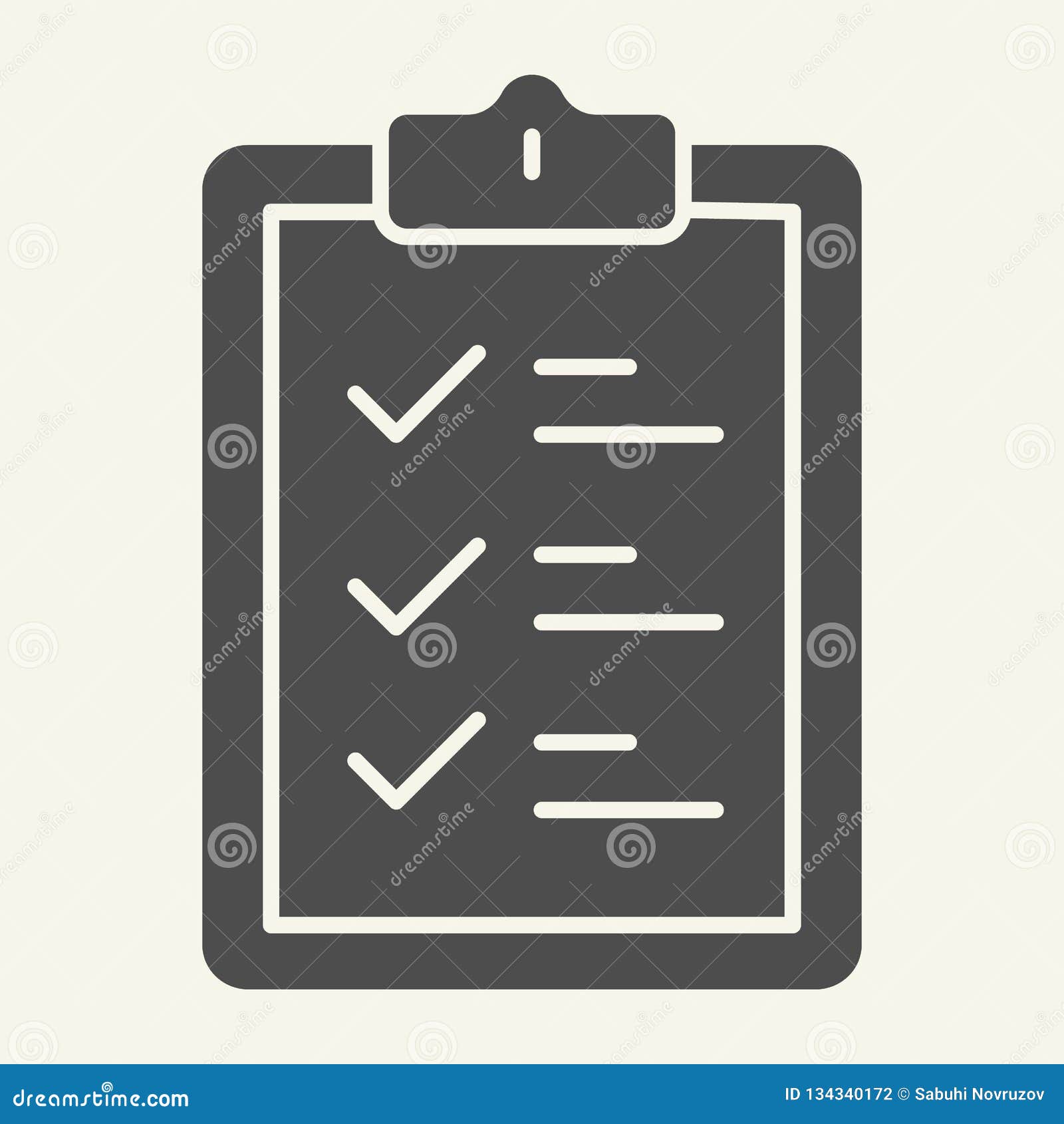 Clipboard Solid Icon. Document Vector Illustration Isolated on White