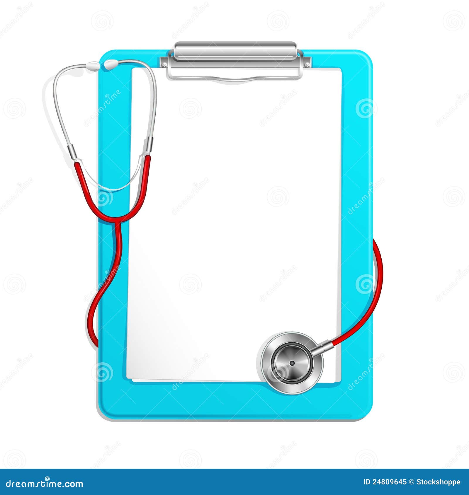 Clipboard with Stethoscope stock vector. Illustration of checkup 24809645