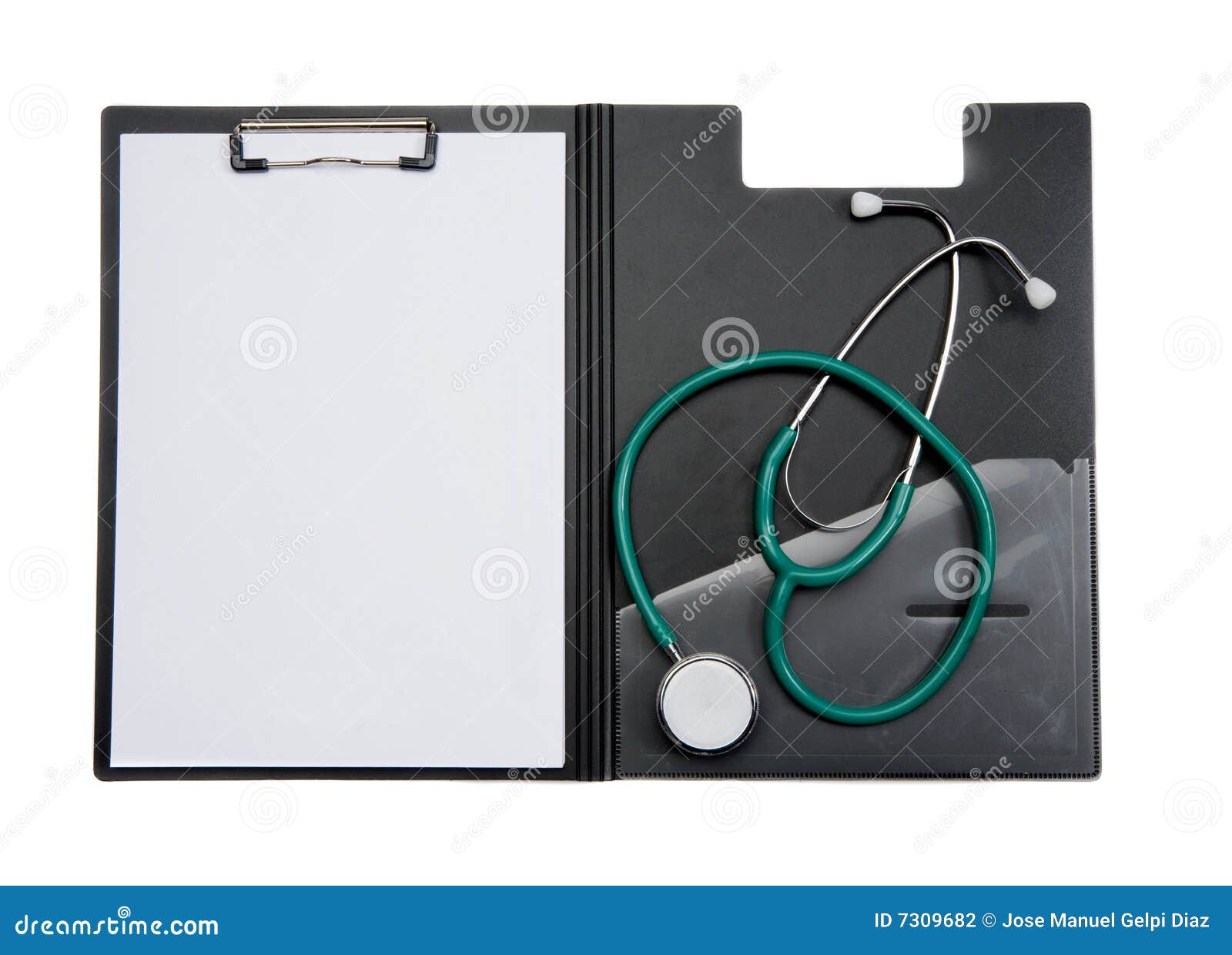 Clipboard with stethoscope stock photo. Image of information 7309682