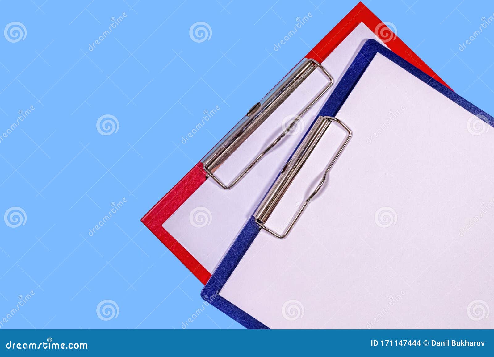 clipboards  on a simple blue background