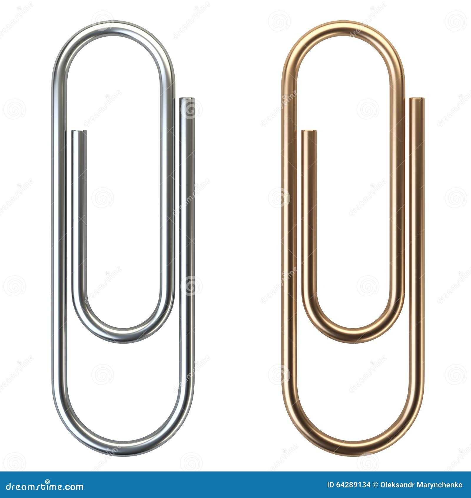 Clipes De Papel De Aço E Dourados Ilustração Stock Ilustração de