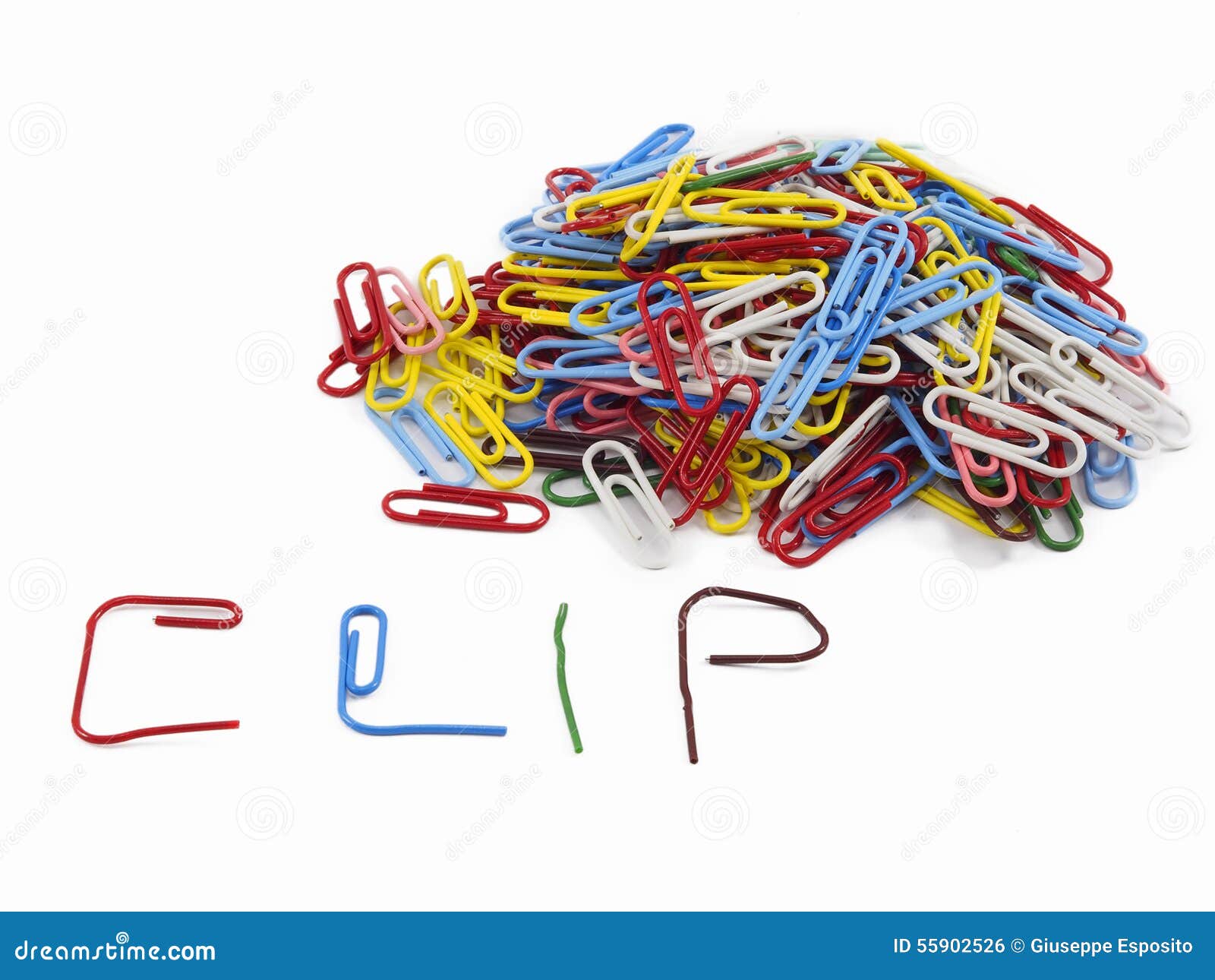 Clips and writing CLIP stock photo. Image of desk, object 55902526