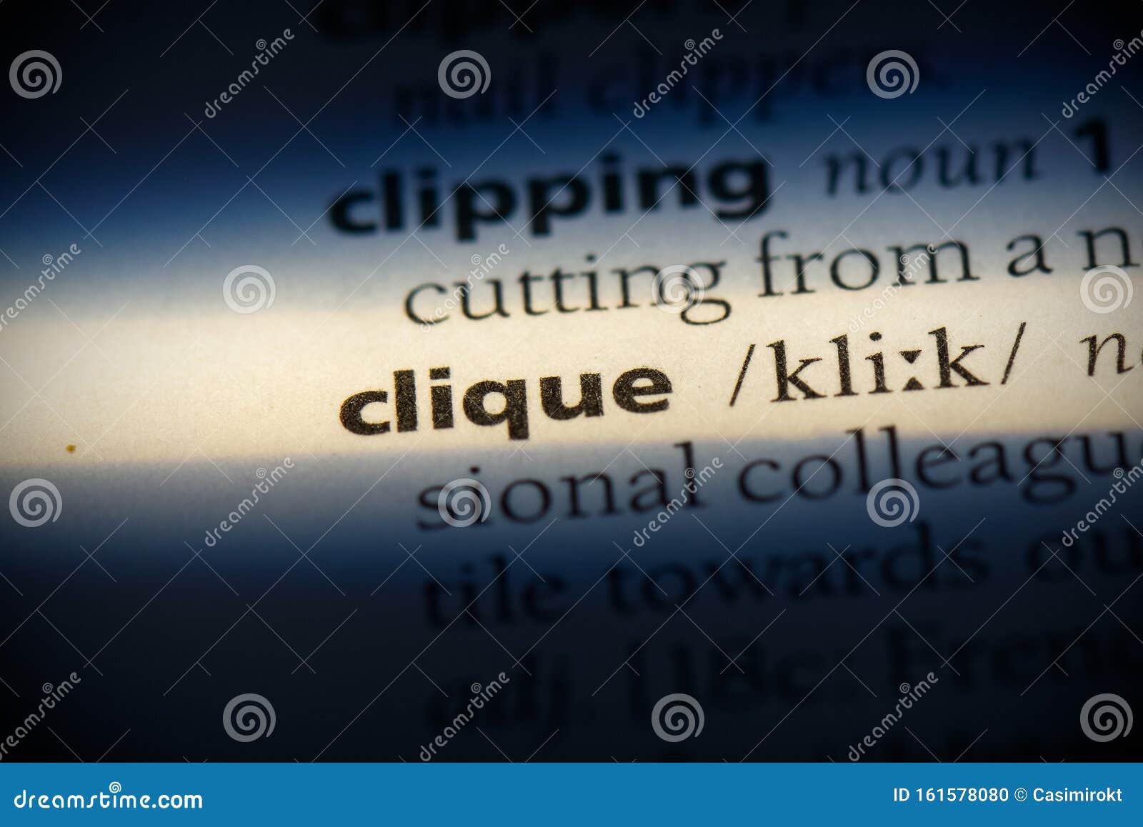 Clique stock photo. Image of education, etymology, vocabulary - 161578080