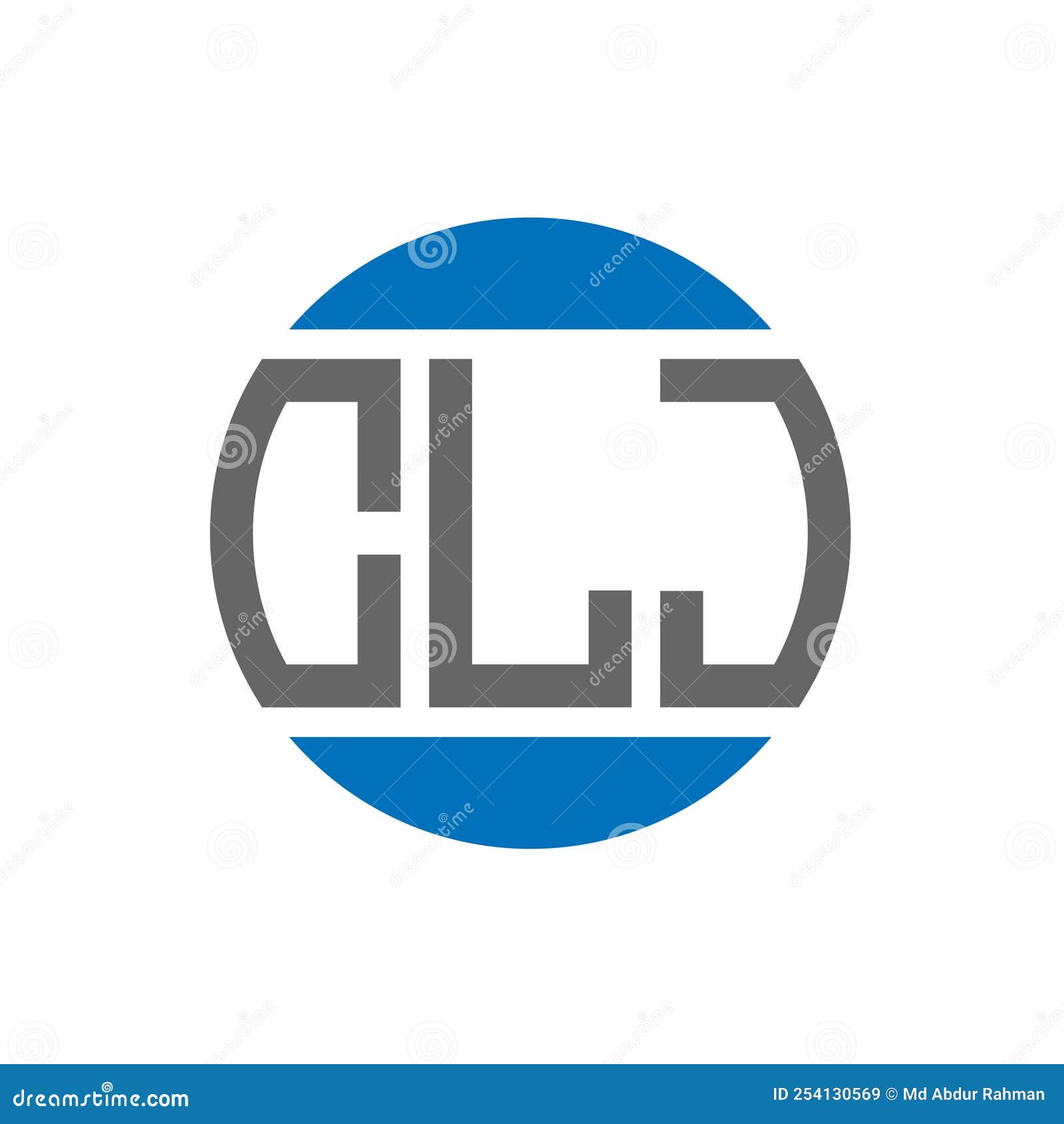 clj letter logo  on white background. clj creative initials circle logo concept.