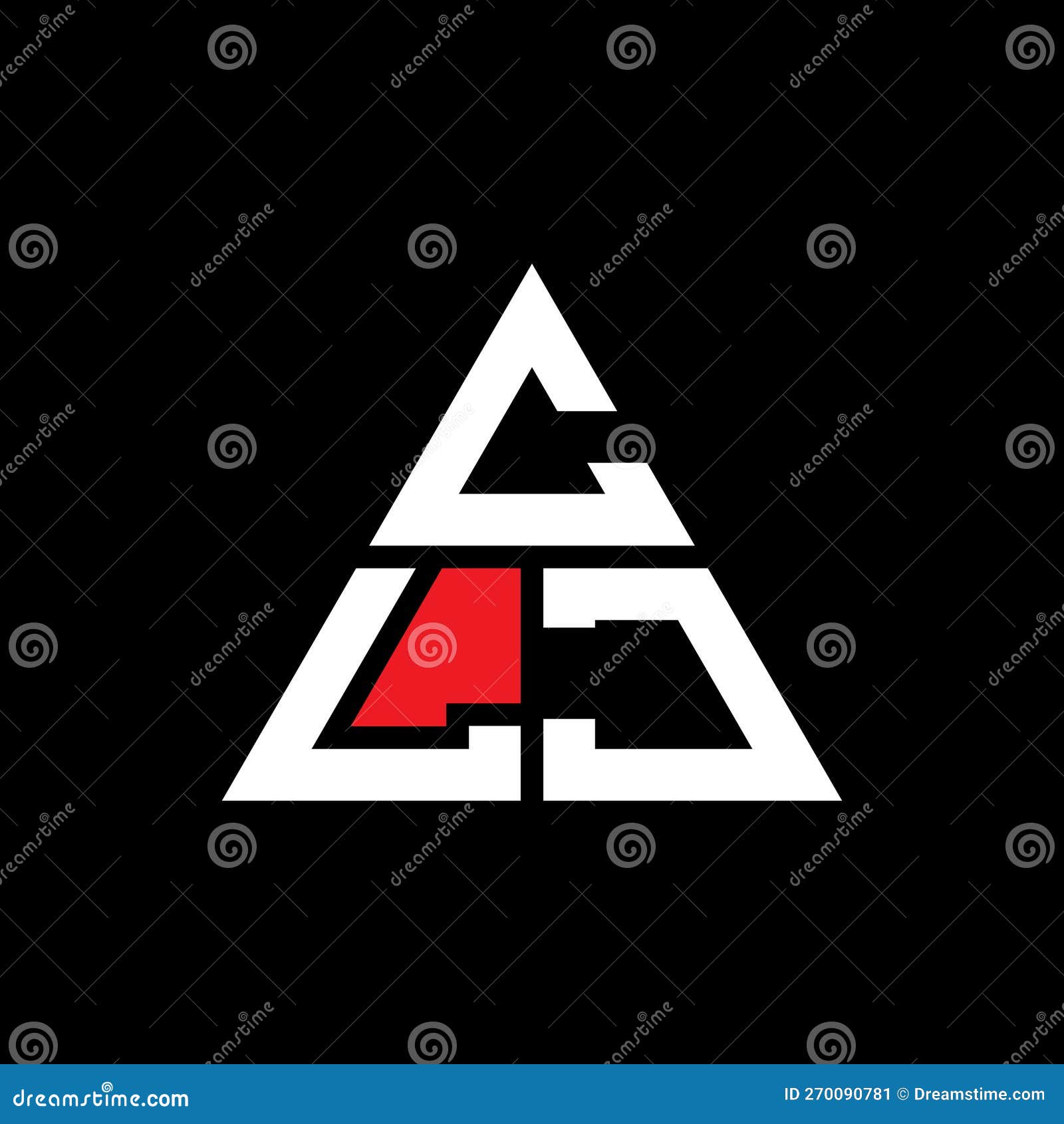 clj triangle letter logo  with triangle . clj triangle logo  monogram. clj triangle  logo template with red