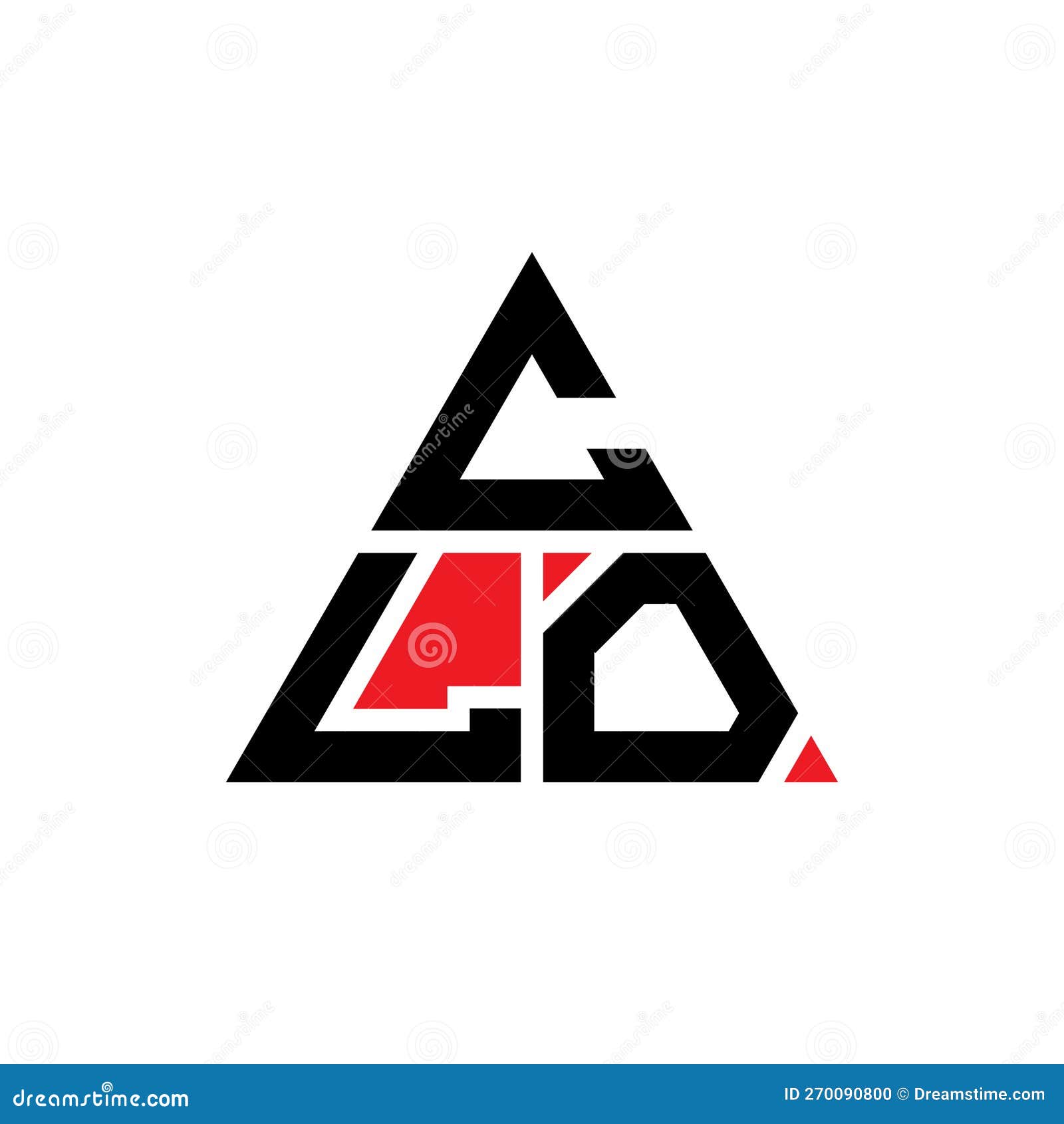 clo triangle letter logo  with triangle . clo triangle logo  monogram. clo triangle  logo template with red