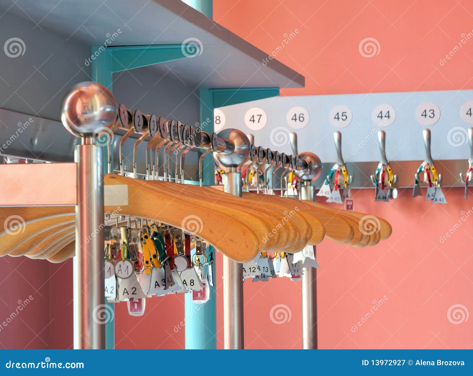 Cloakroom with Empty Clothes Hangers Stock Image Image of iron, conformity 13972927