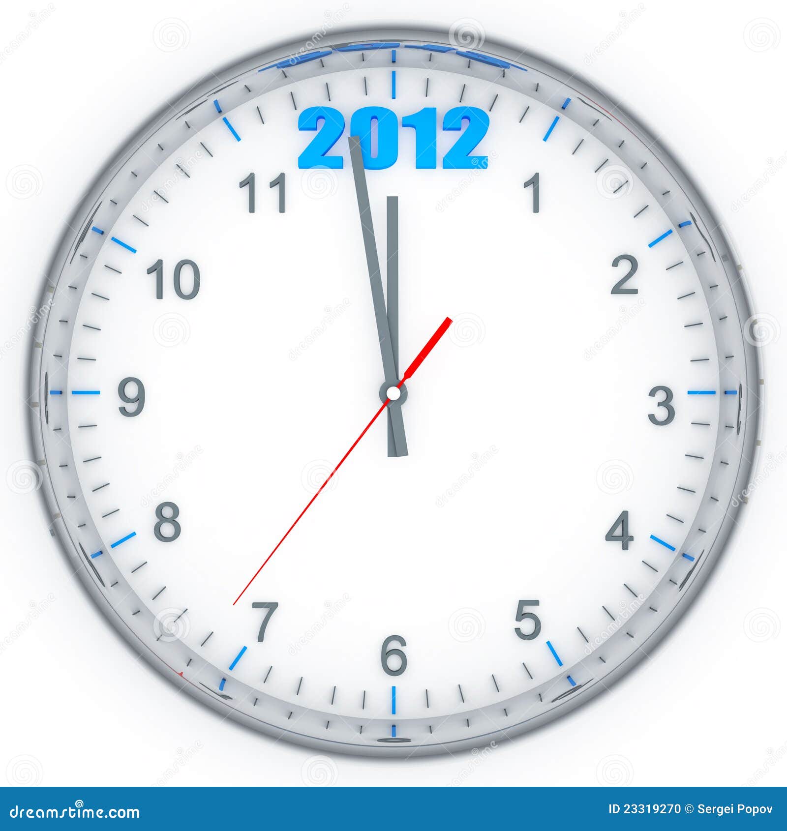 Clock with 2012 stock illustration. Illustration of reminder - 23319270