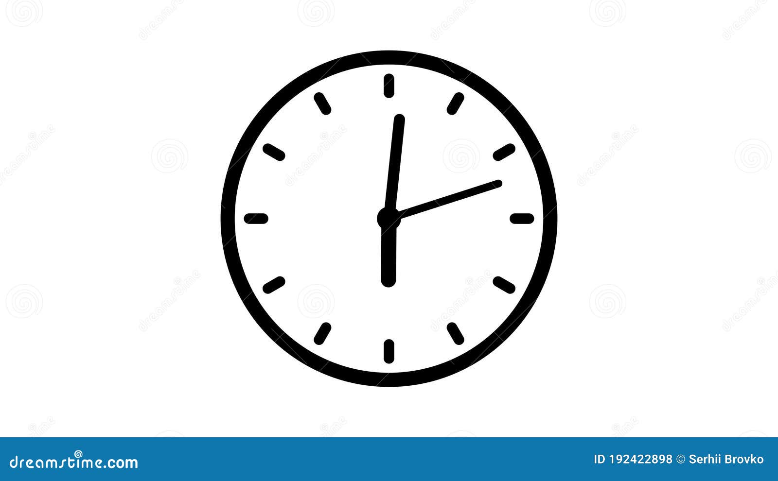 Clock Animation in 12 Hour Loop Animation with Optional Luma Matte