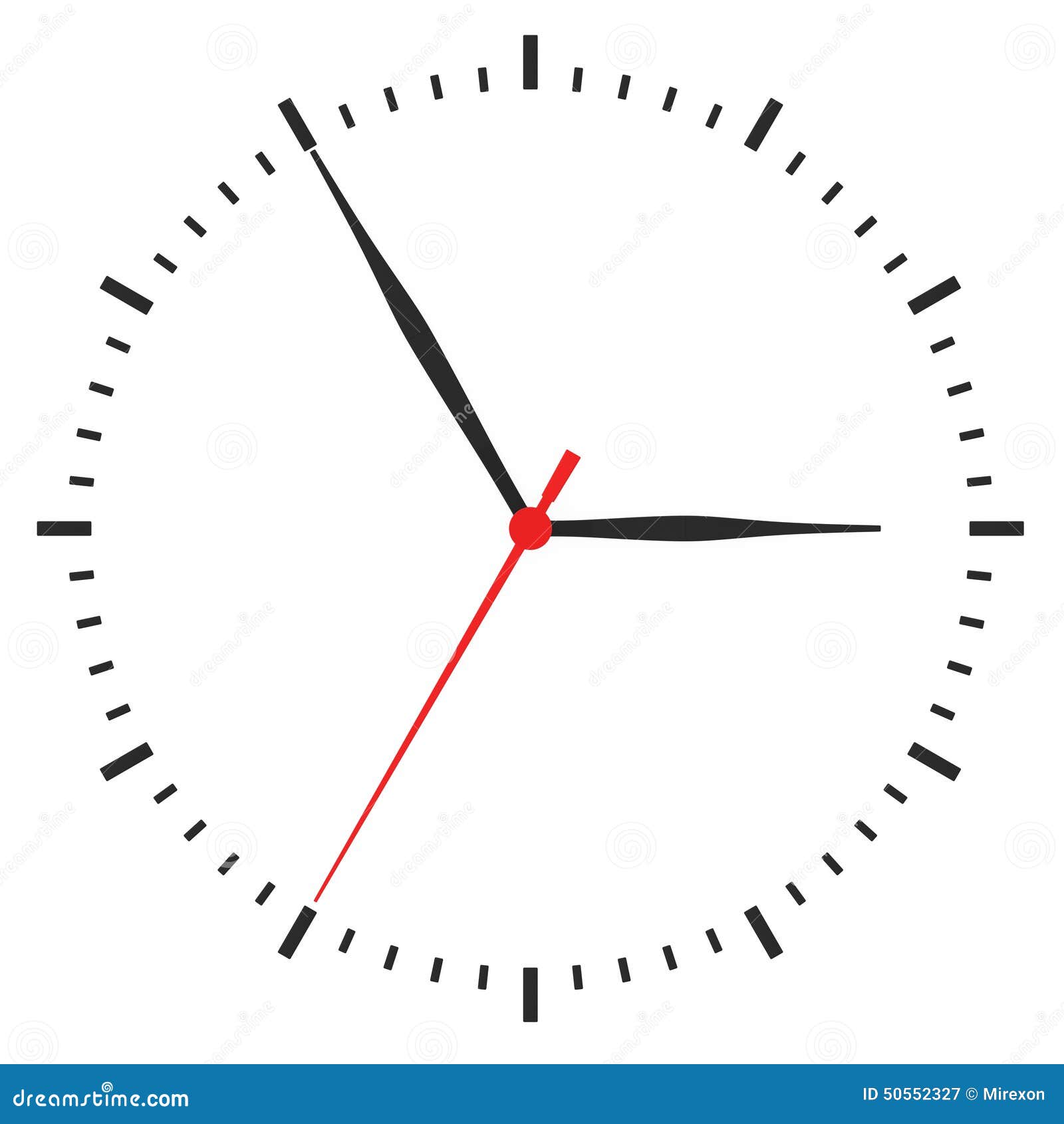 Clock with Arrows No Numbers on a White Background Stock Illustration