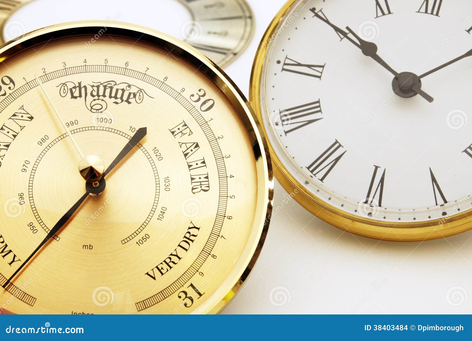 Clock and Barometer Dials or Bezels Stock Photo Image of minutes