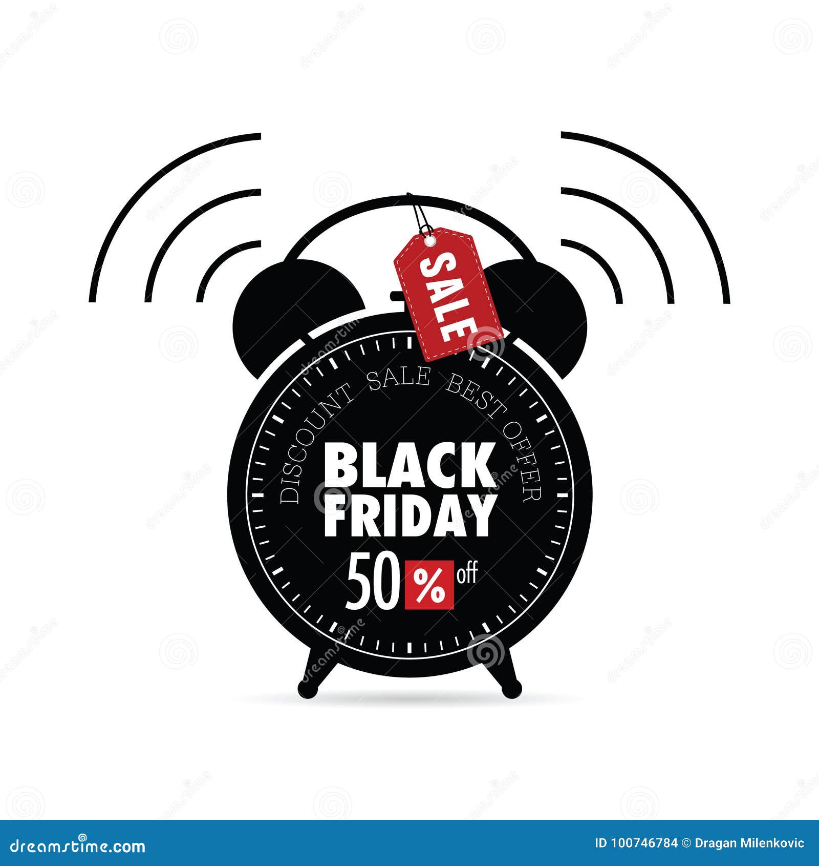 Clock with Black Friday on it Illustration Stock Vector Illustration