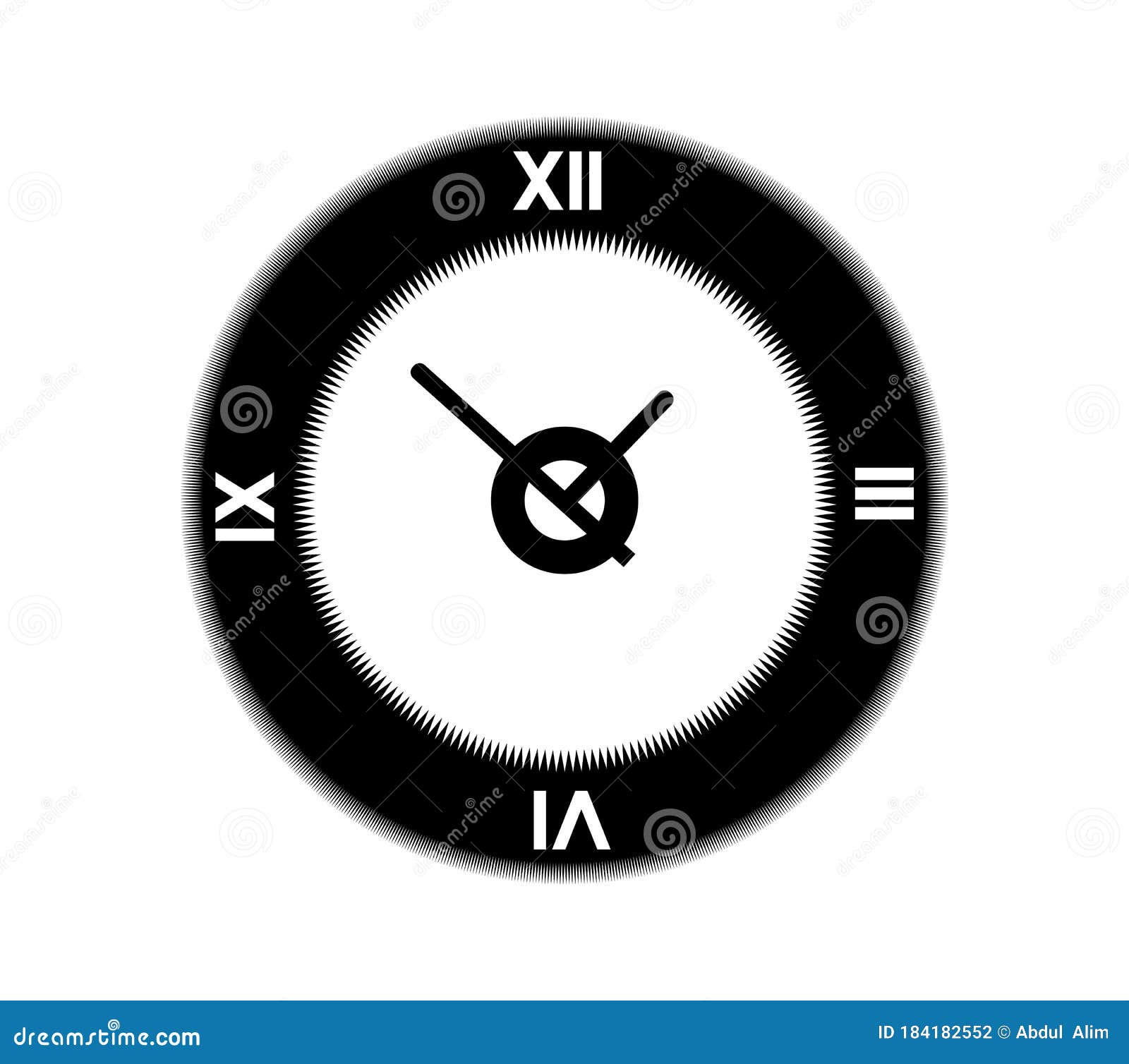 Clock Black and White Vector Stock Vector Illustration of flat