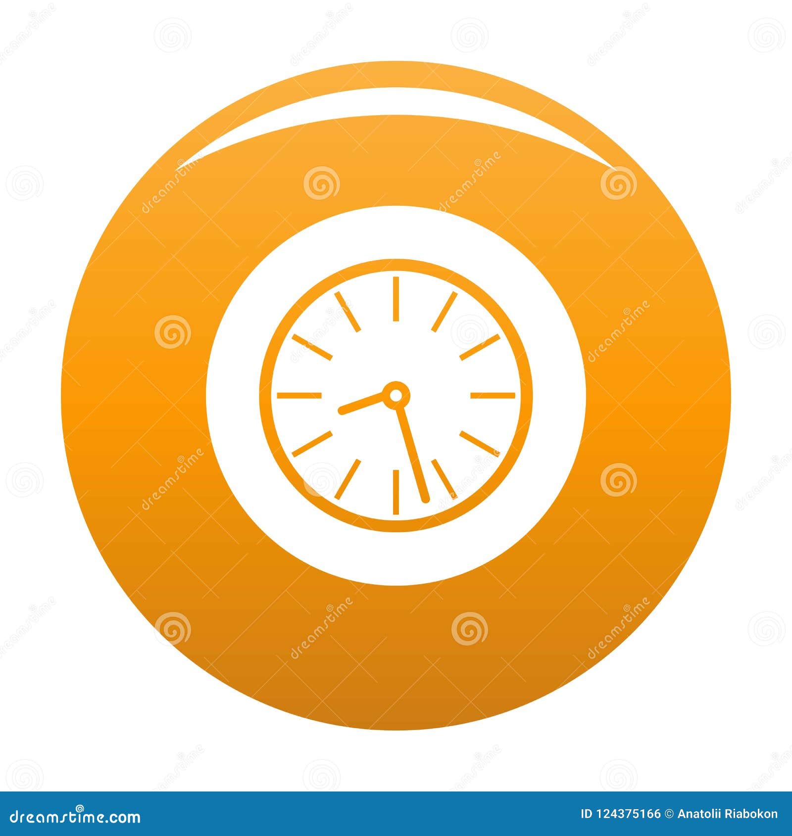Clock business icon orange stock illustration. Illustration of orange