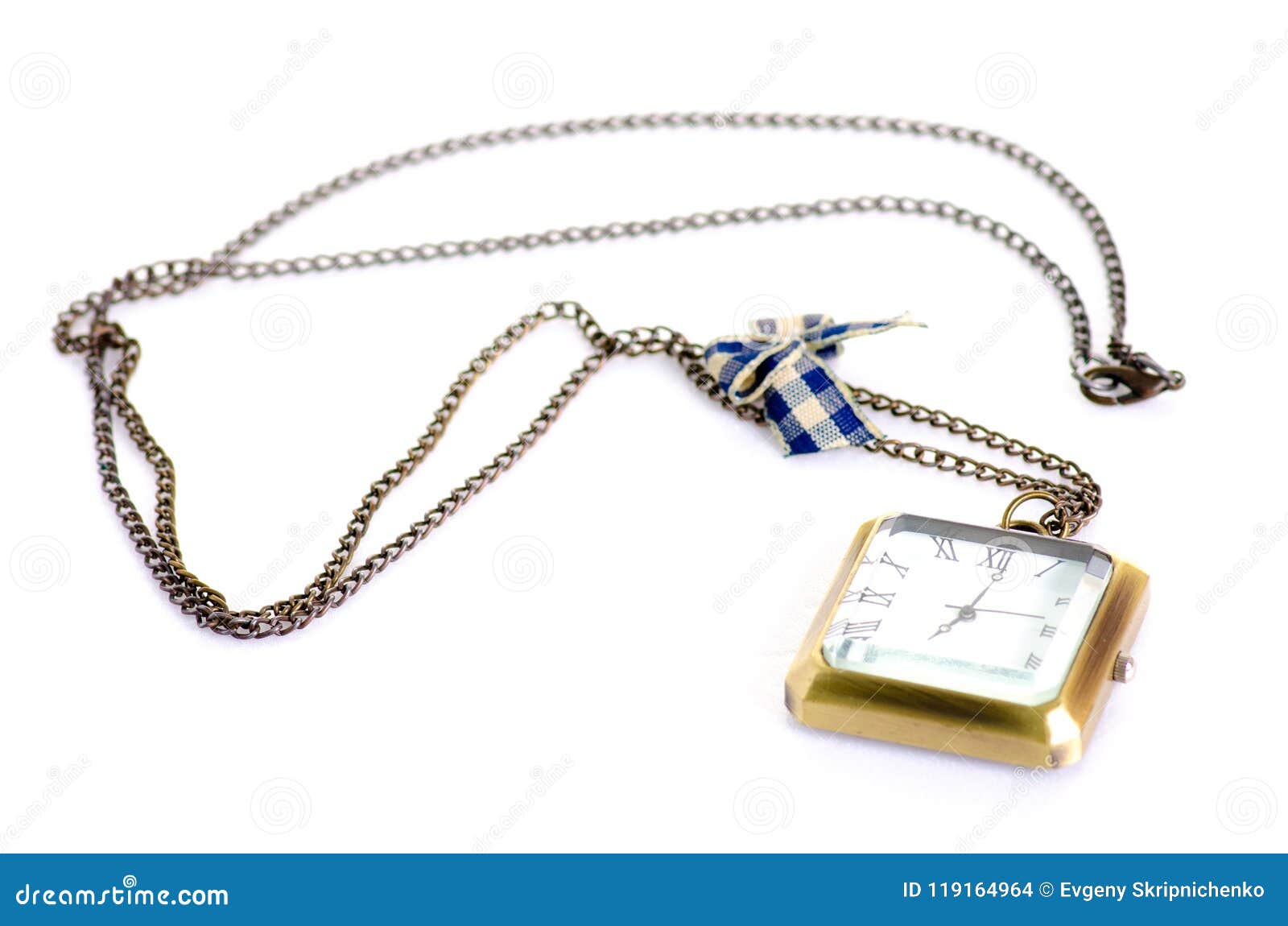 Clock on chain stock photo. Image of holding, concept 119164964