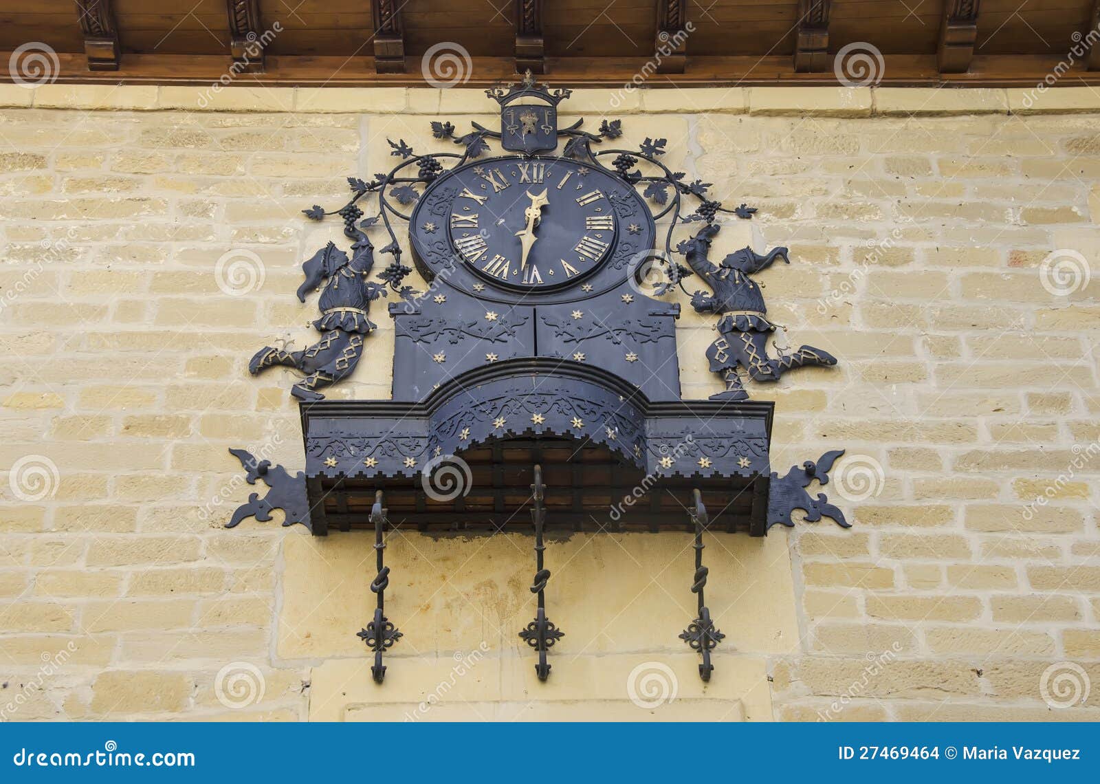 clock chimes in laguardia in alava, spain