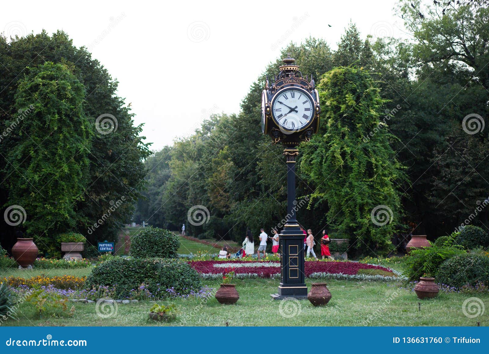 Clock from Cismigiu Park, Bucharest, Romania Editorial Image Image of gardens, city 136631760