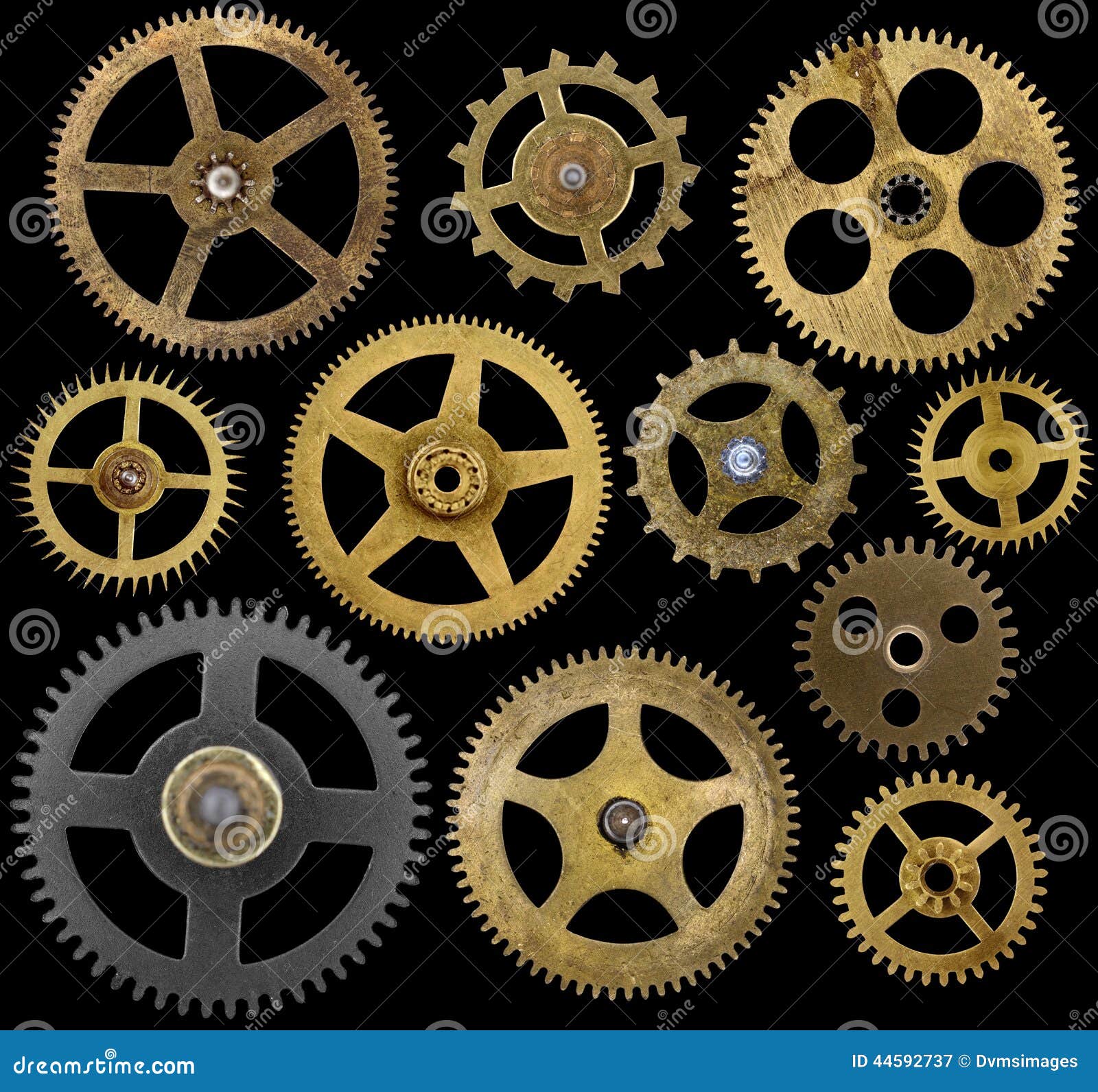 Clock Cogs Isolated on Black Stock Image Image of cogwheels, wheels