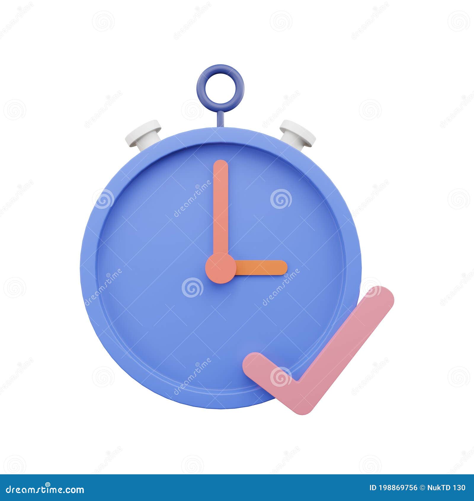 Clock, 3d Icons, Pastel Minimal Style Isolated Stock Illustration Illustration of clock