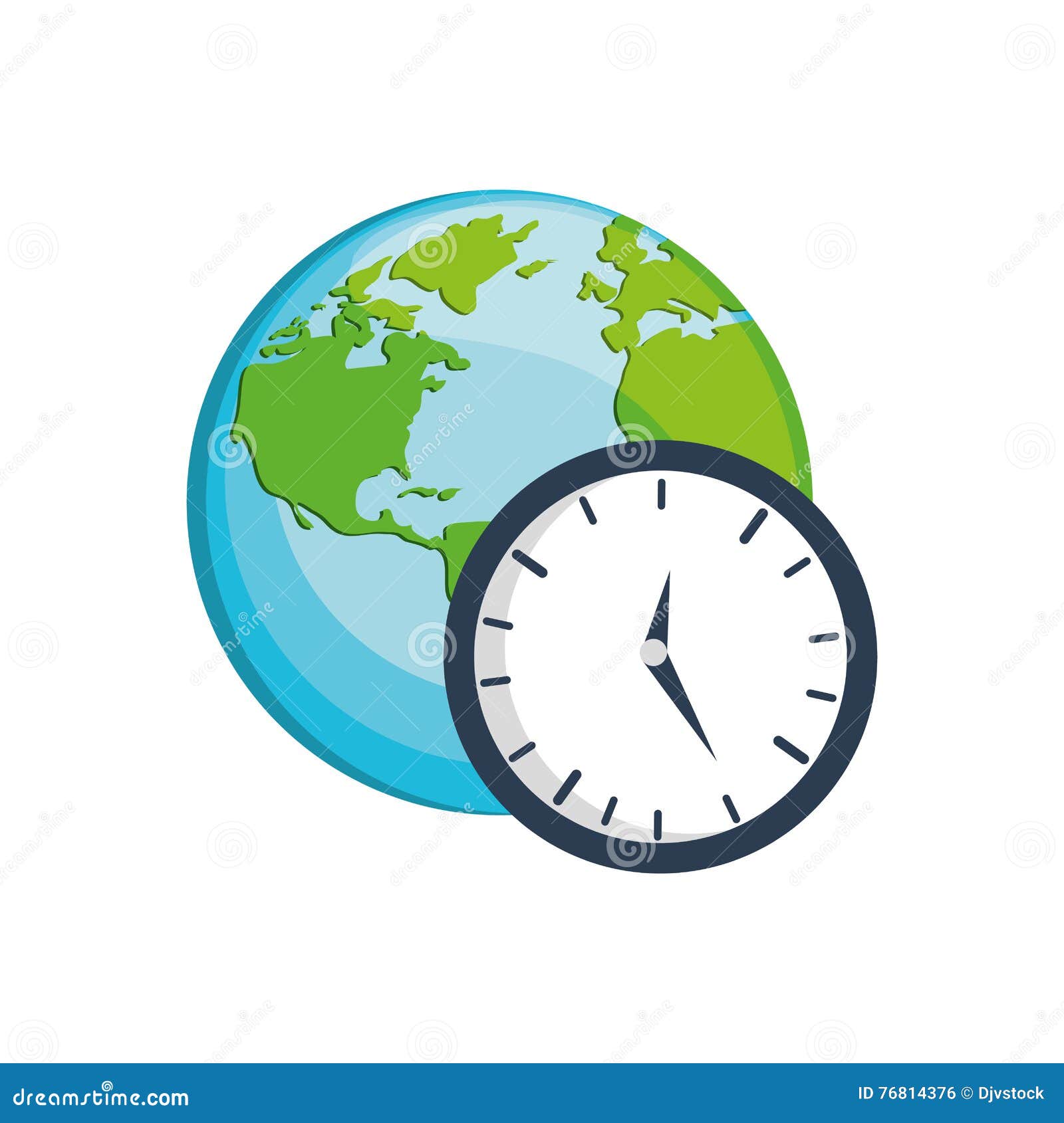 Clock earth time design stock vector. Illustration of time 76814376