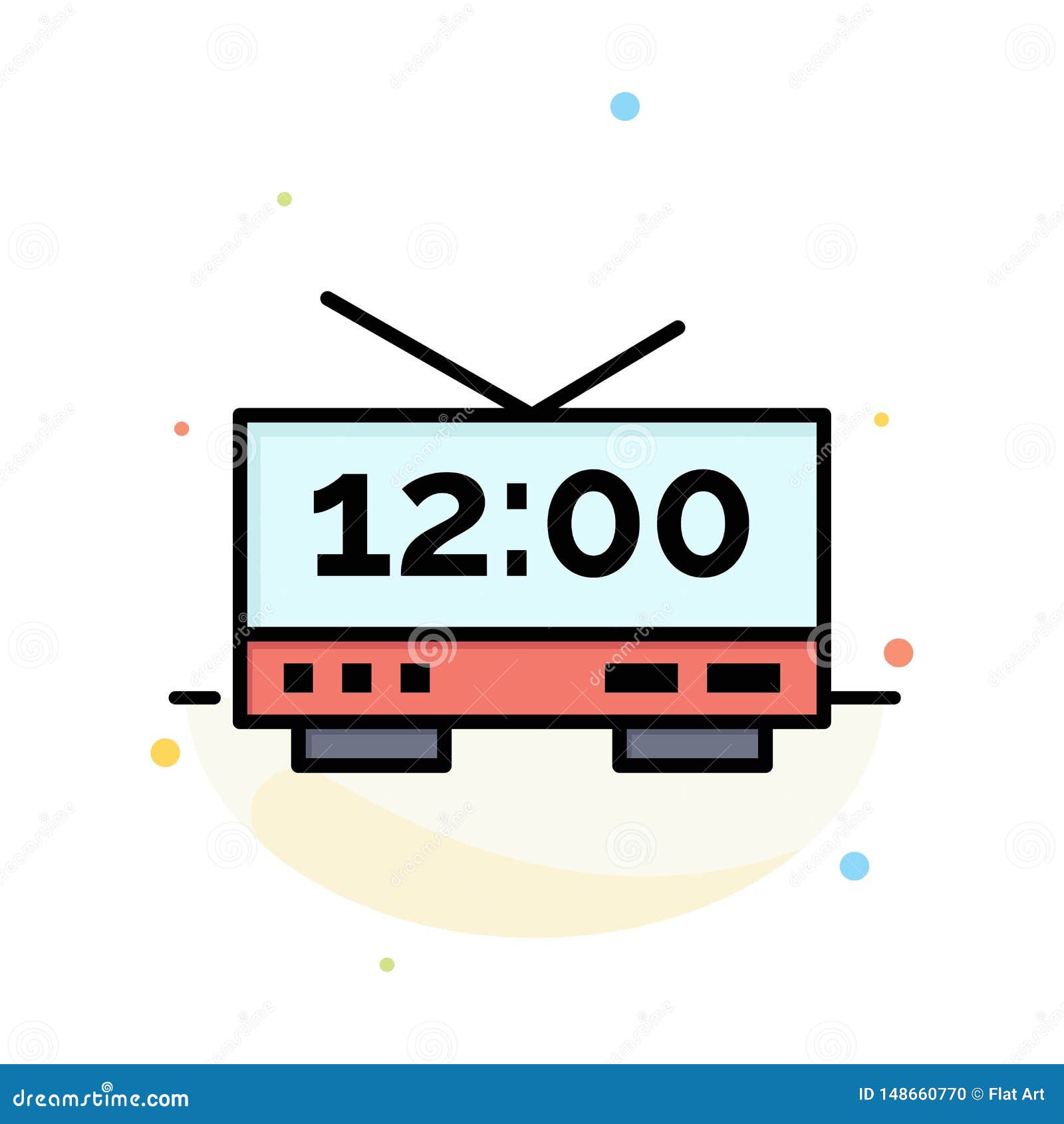 Clock, Electric, Time, Machine Abstract Flat Color Icon Template Stock