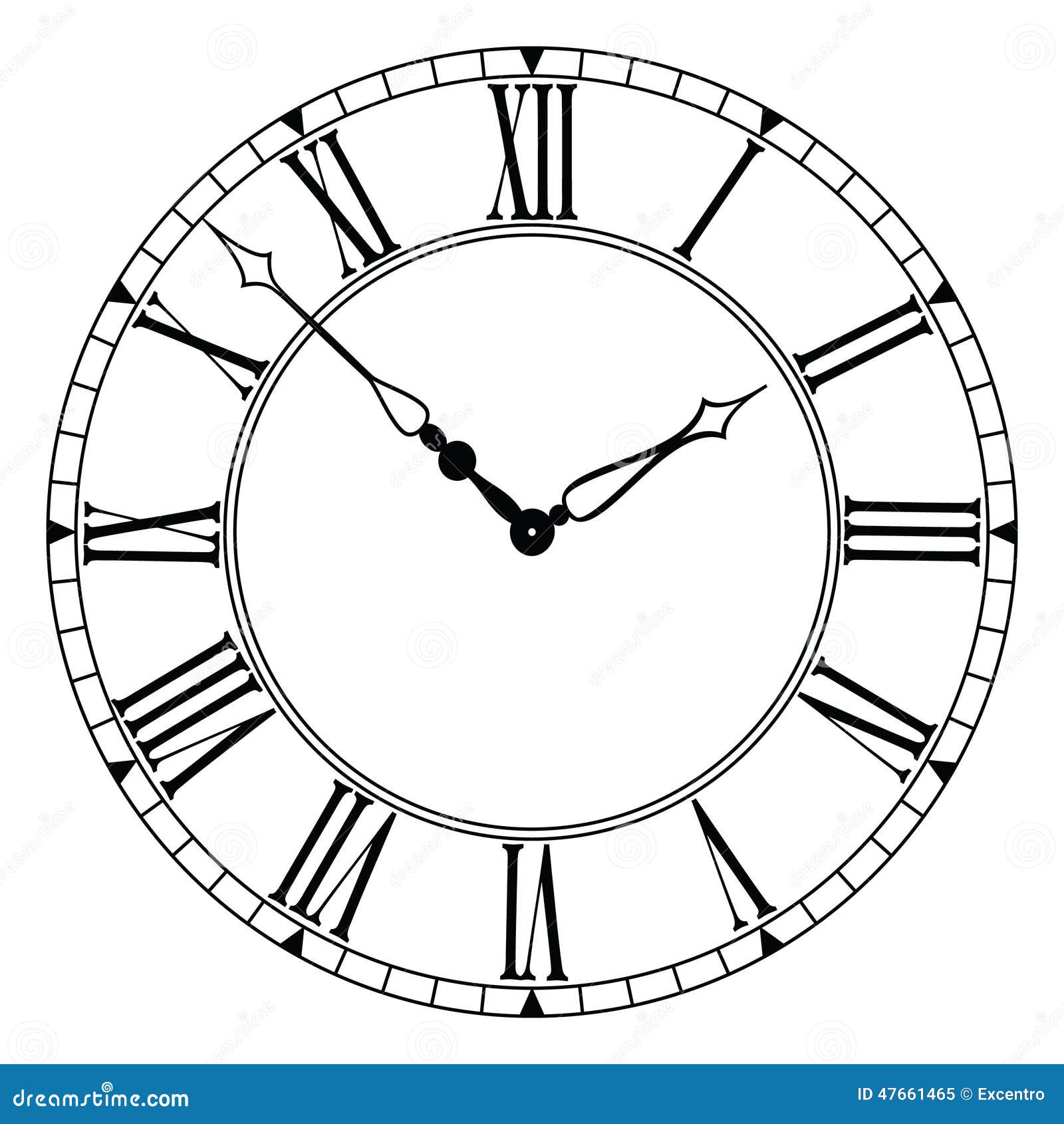 Clock stock vector. Illustration of design, number, roman - 47661465