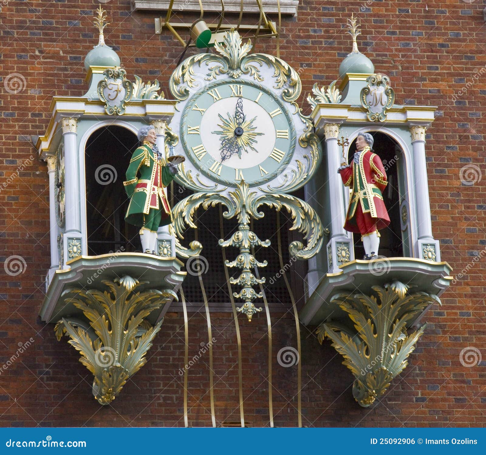 Clock on the Facade of Fortnum & Mason Building Stock Photo Image of