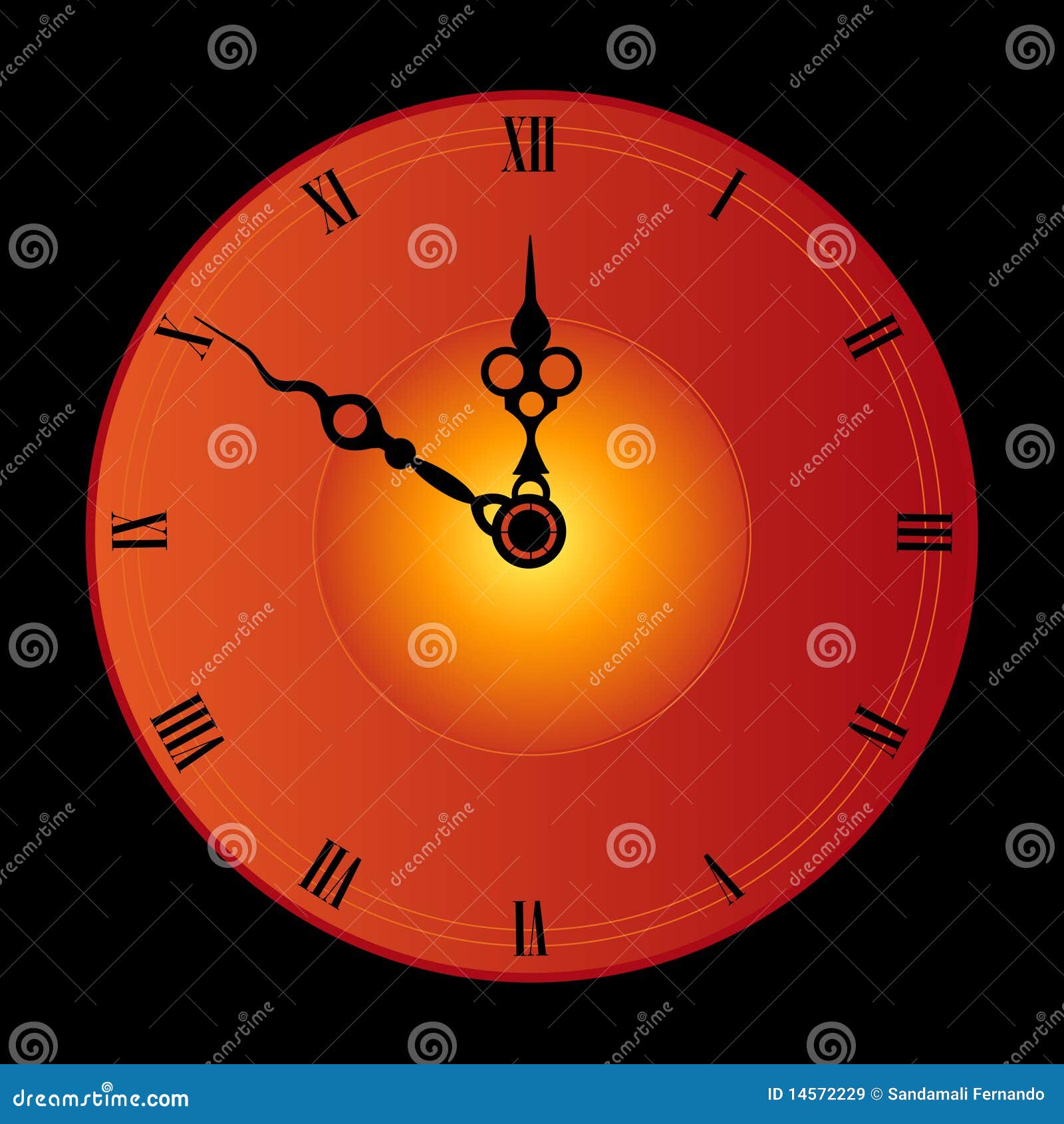 Clock Face RoyaltyFree Cartoon 14572229