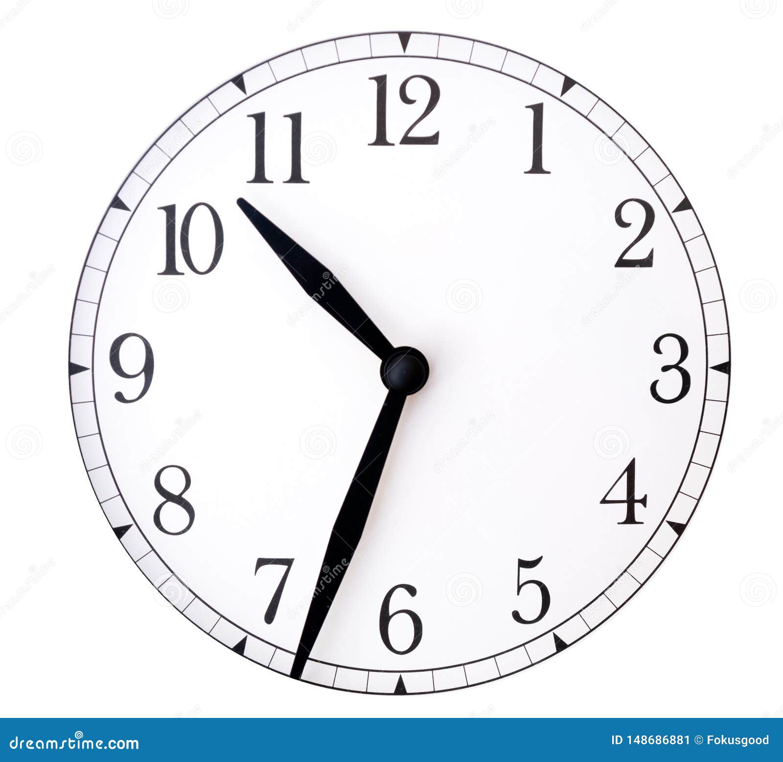 Clock Face and Hands on White Background Stock Image - Image of schedule,  dial: 148686881