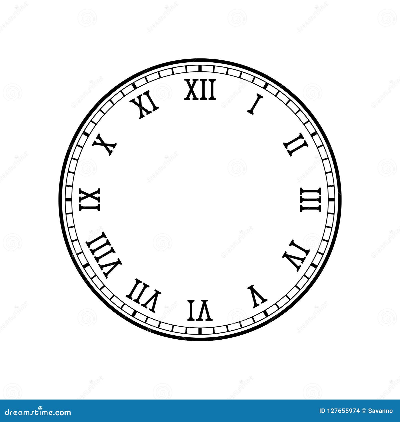 clock face with roman numerals