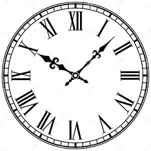 Clock Face With Roman Numerals Stock Vector Illustration Of 
