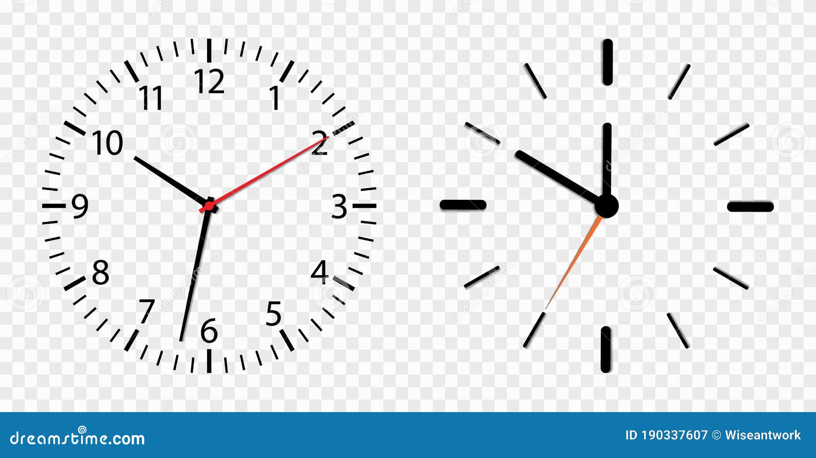 Clock Face. Watch Dial Isolated on Transparent Background. Simple Roman  Round Clock on Wall. Outline Graphic Timer Stock Vector - Illustration of  outline, pointer: 190337607