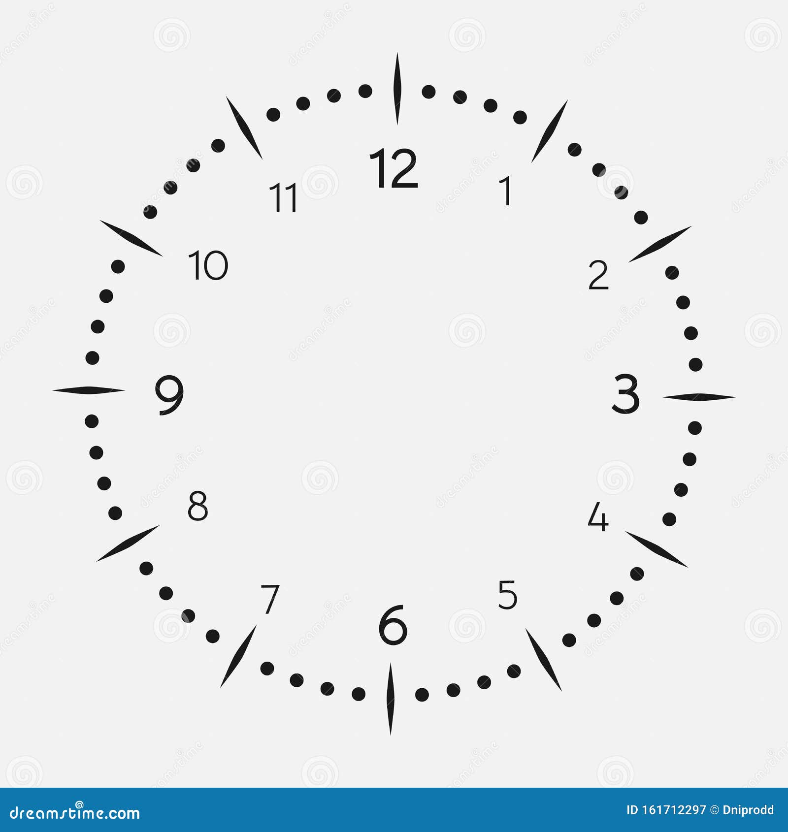 Clock Face on a White Background Stock Vector - Illustration of clock,  blank: 161712297