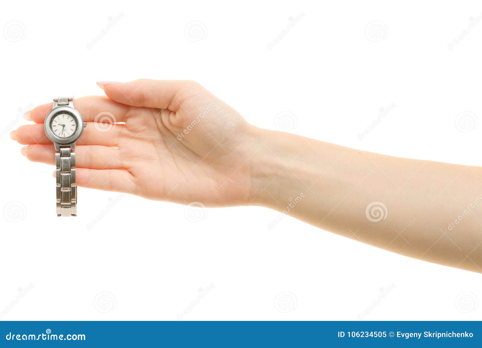 Clock on female hand stock image. Image of model, lifestyle 106234505
