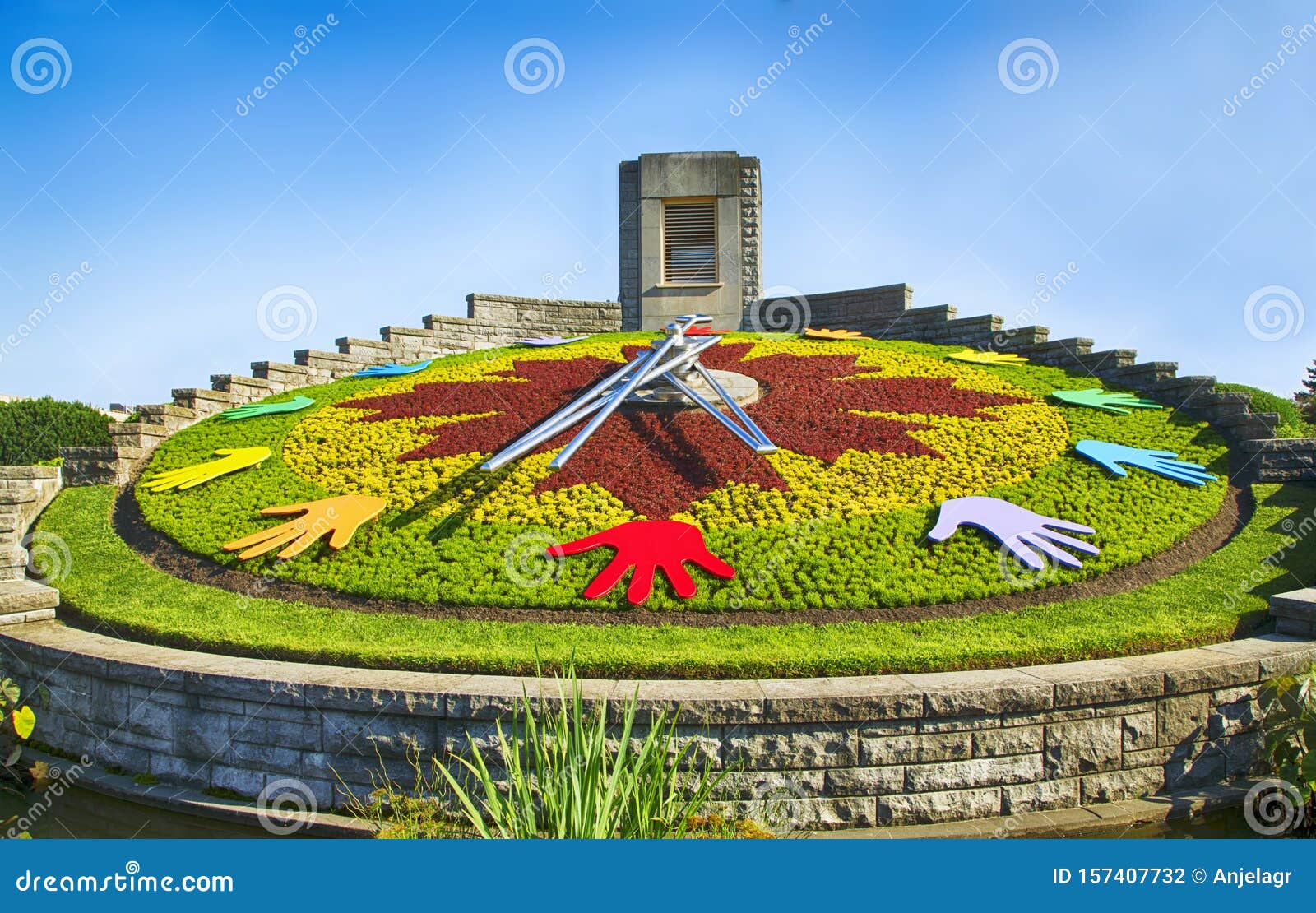 Clock Flower of Niagara Park, Niagara Falls, Ontario, Canada Stock