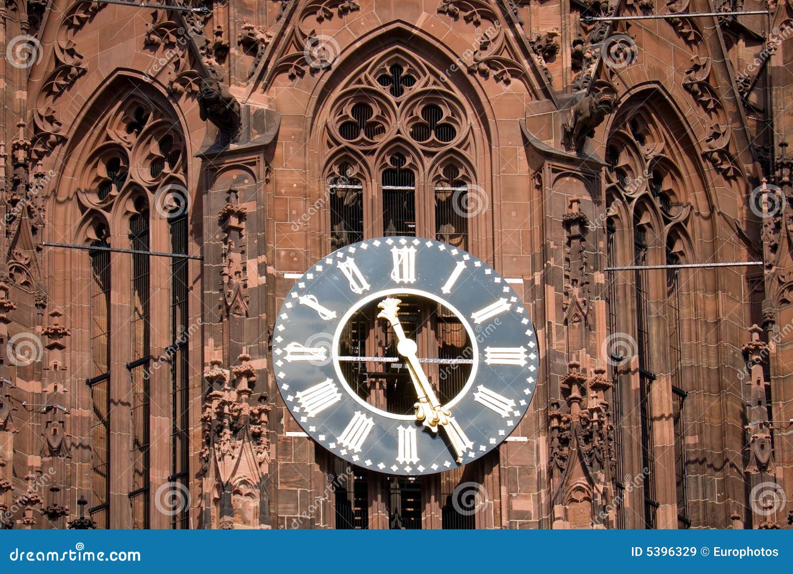 The Clock of the Frankfurt Cathedral Stock Image Image of cityscape