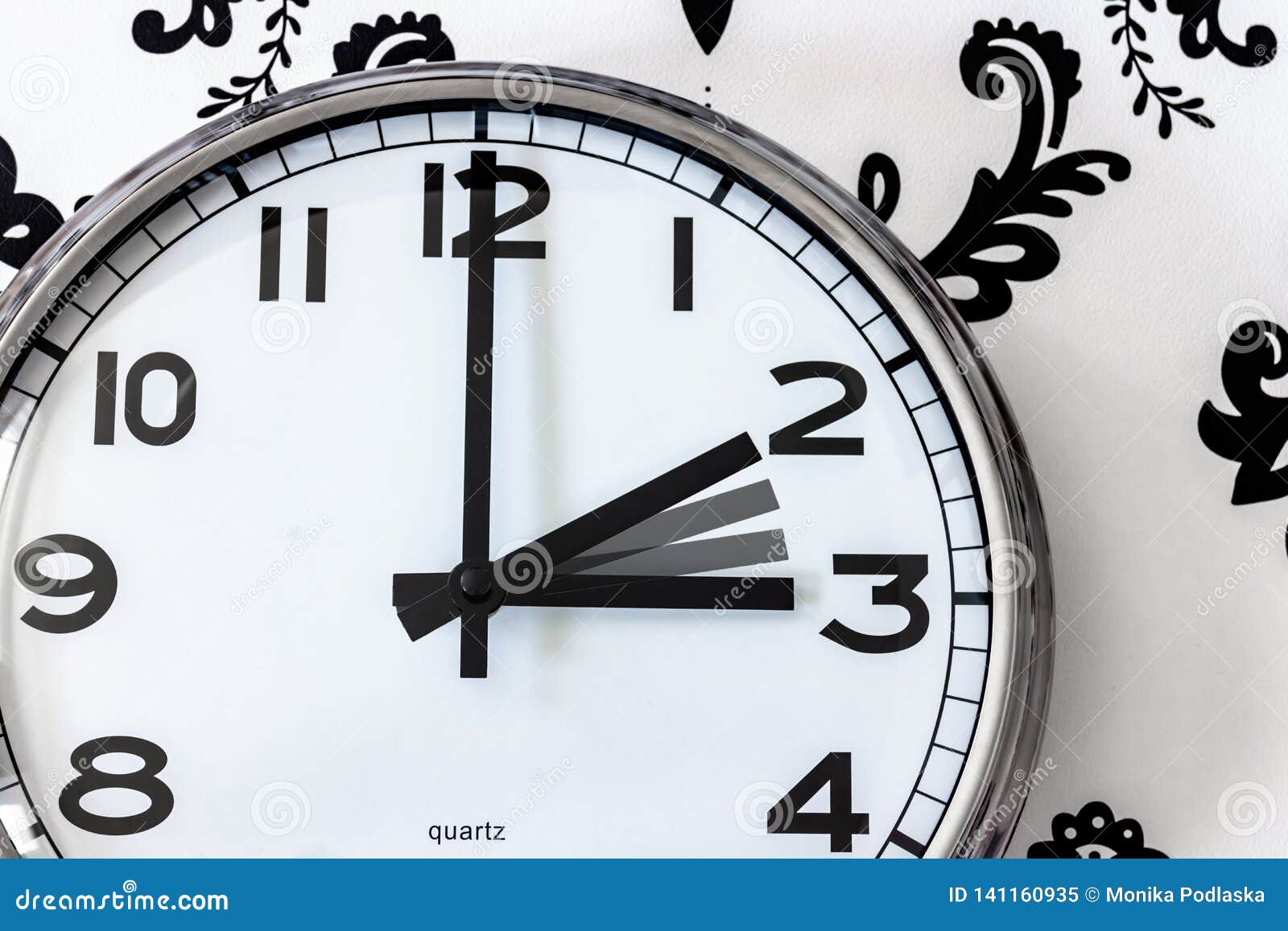 Clock with Hand on Two and Three O`clock. Stock Image Image of idea, fall 141160935