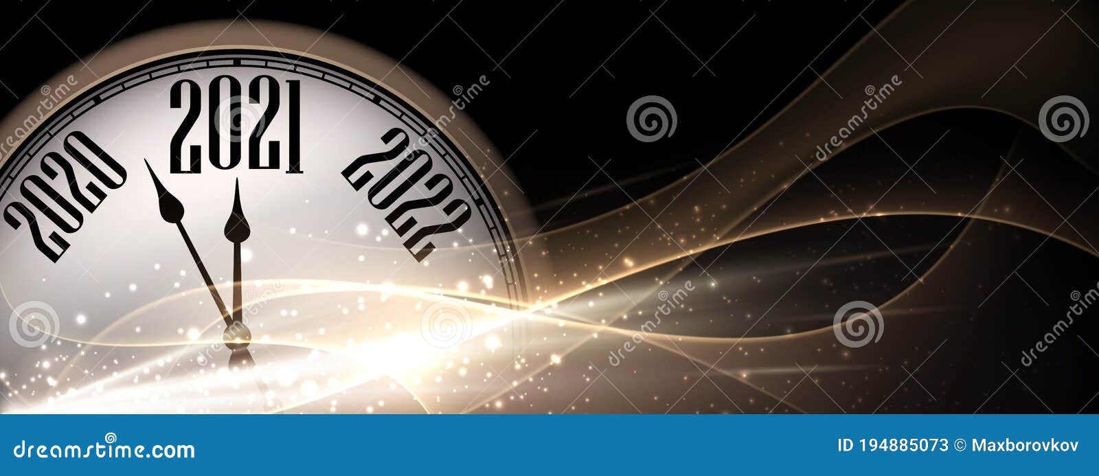 Clock Hands Showing 2021 Year Stock Vector Illustration of square