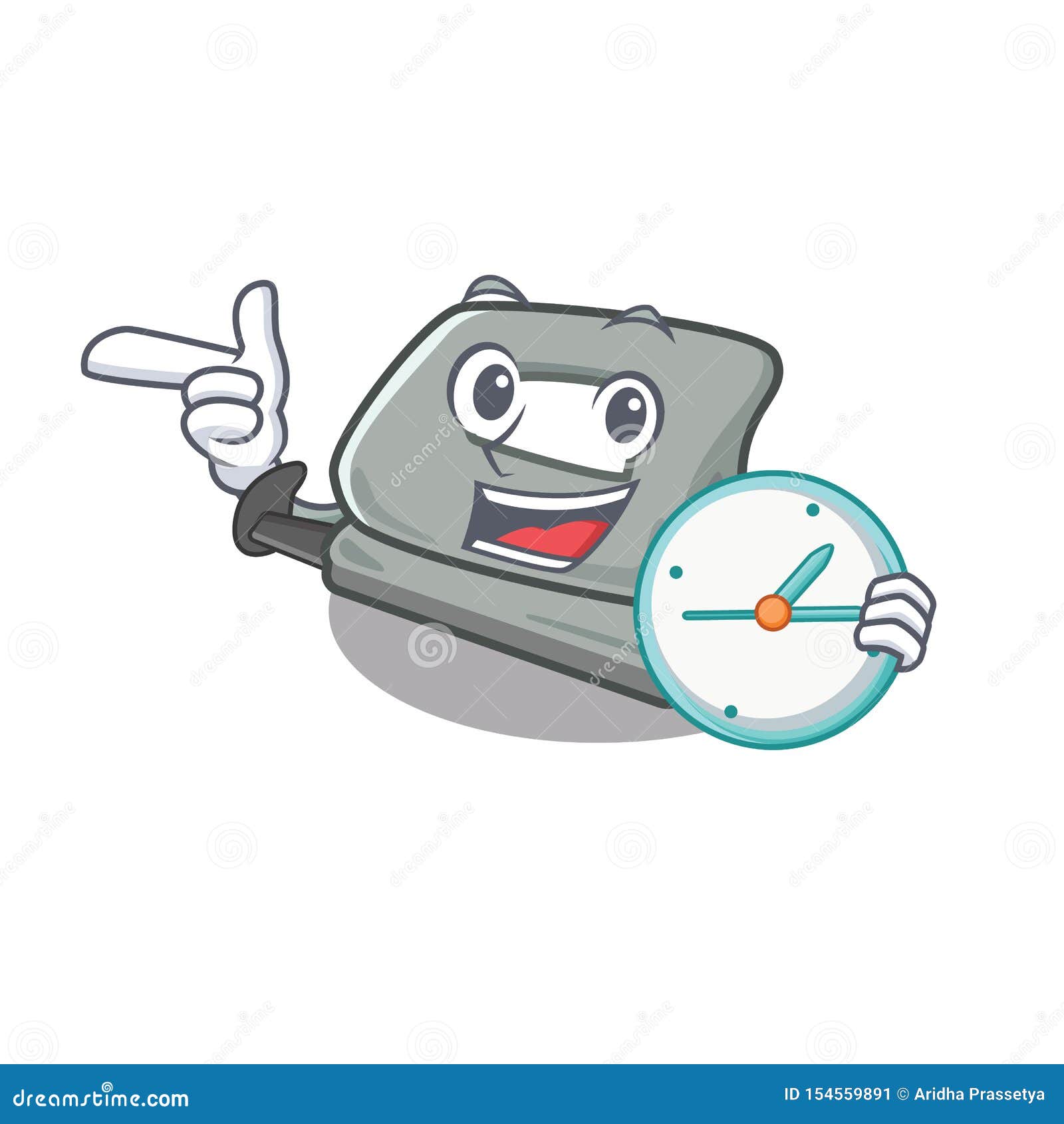 With Clock Hole Puncher Isolated in the Character Stock Vector