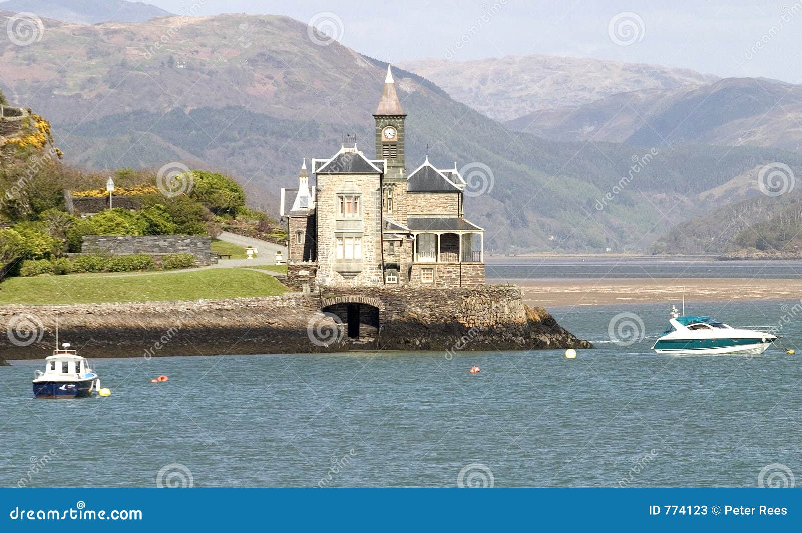 The Clock House stock image. Image of estuary, wales, buildings 774123