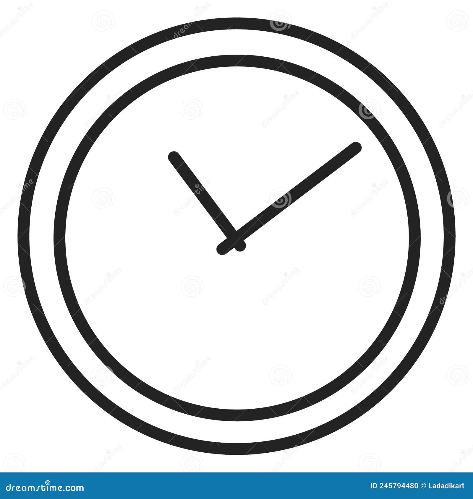 Clock Icon. Round Face with Arrows Stock Vector - Illustration of ...