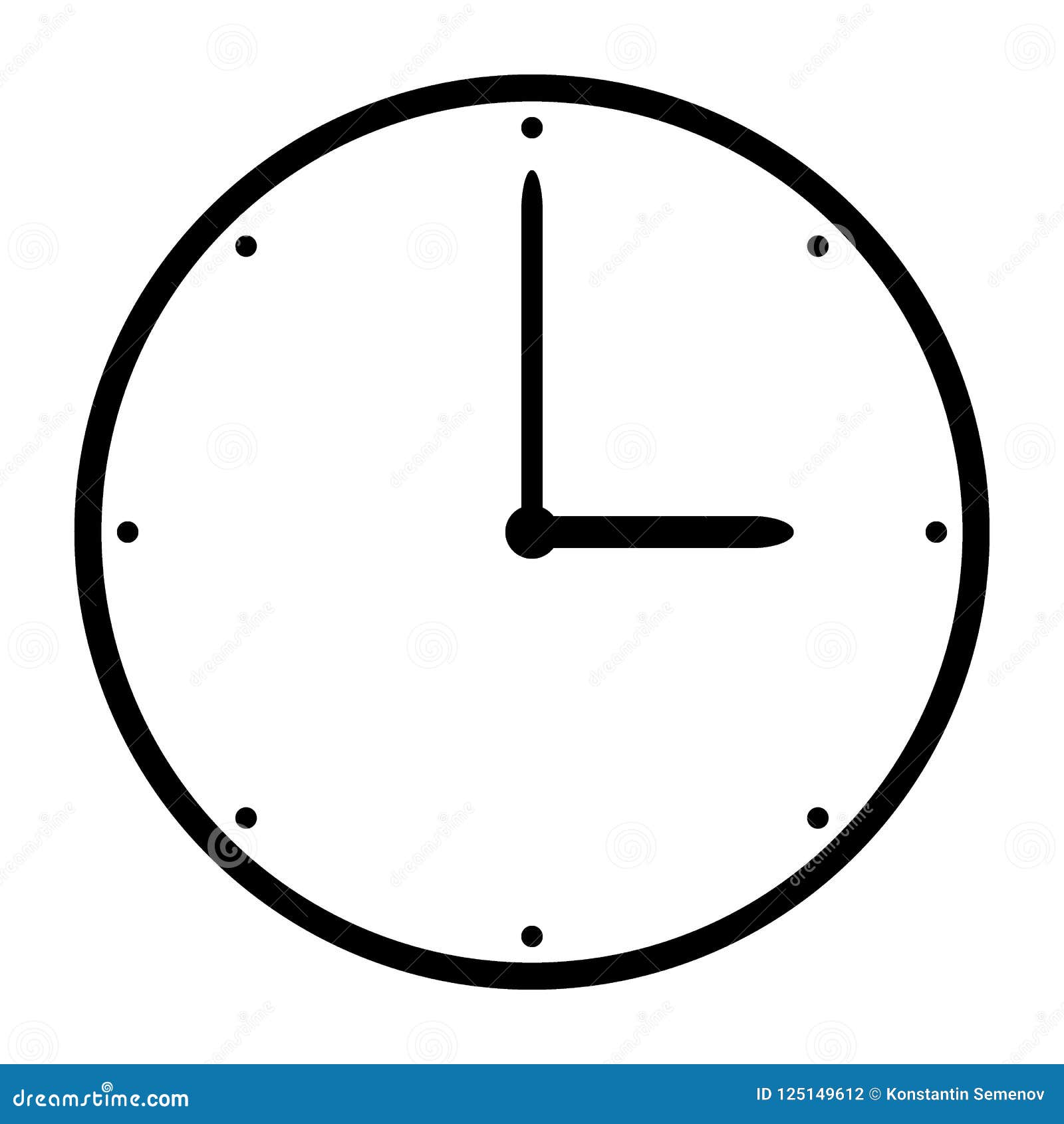 Clock Icon On White Stock Illustration Illustration Of Isolated 125149612