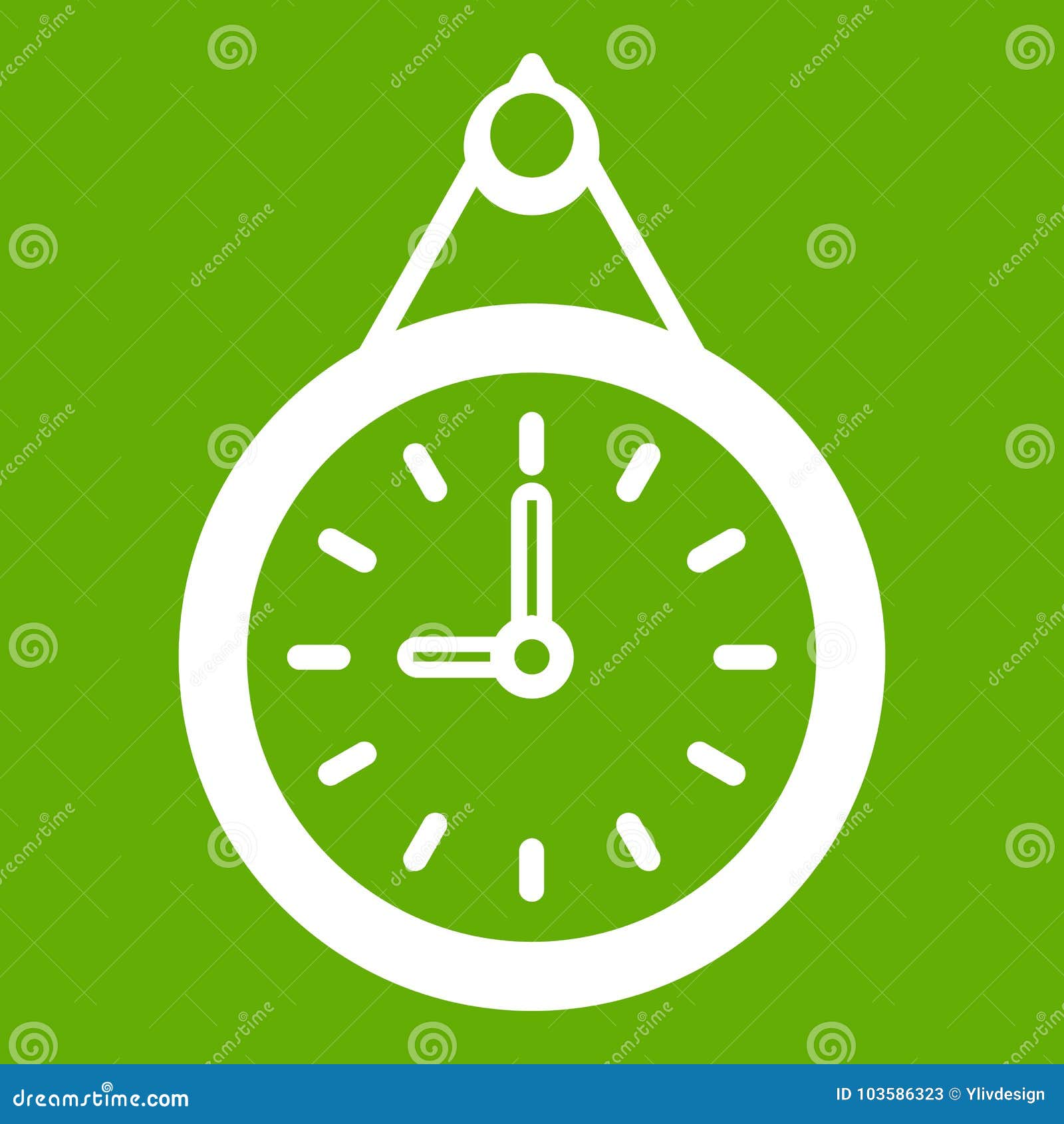 Clock icon green stock vector. Illustration of pointer 103586323