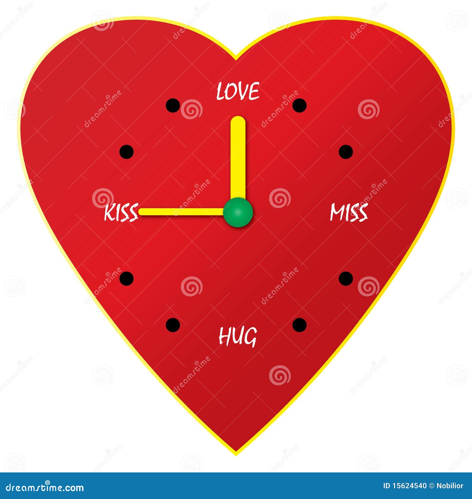 Clock of love stock illustration. Illustration of classic 15624540