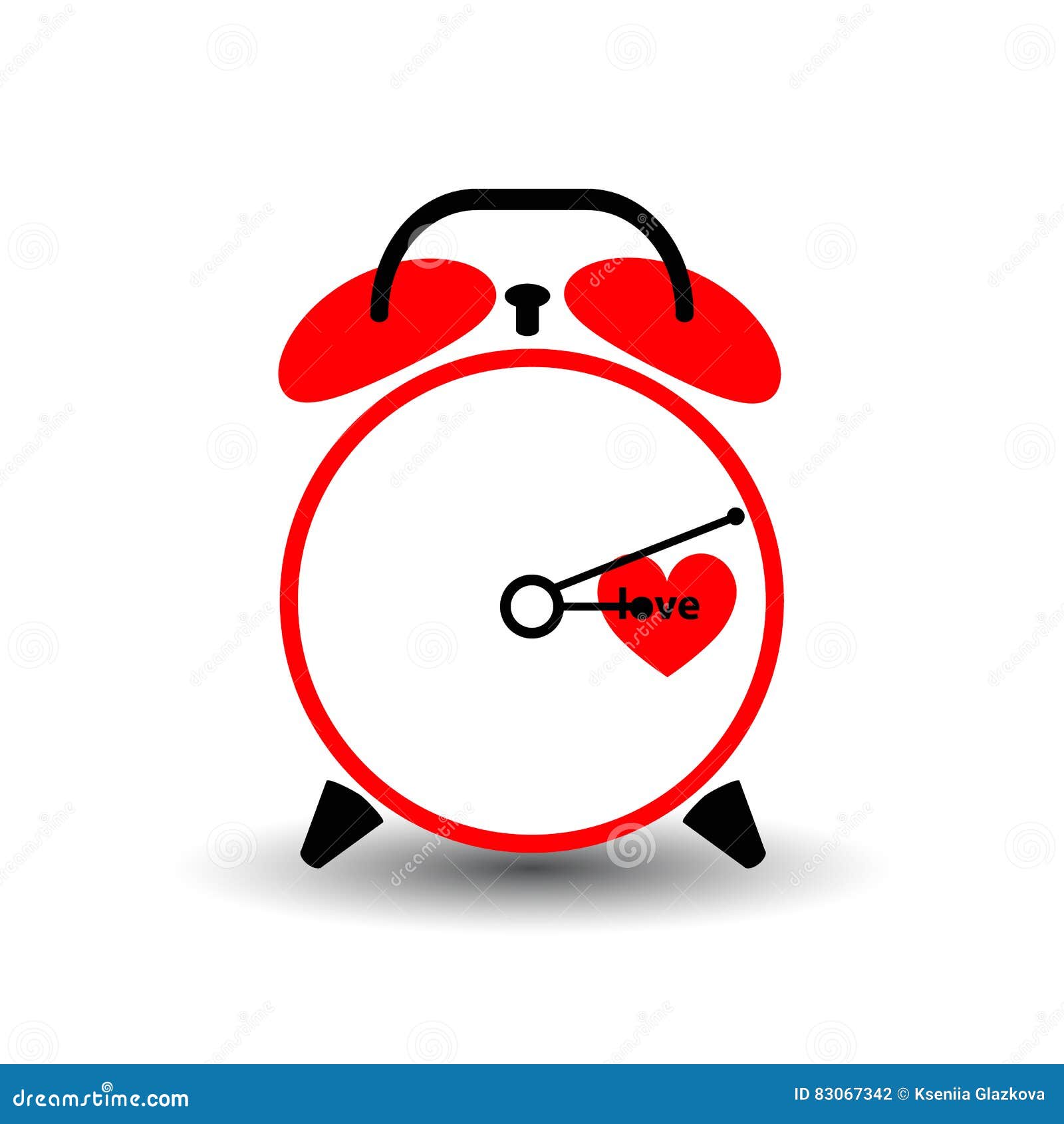 Love Time, Clock, Watch In Blue Circle Icon. Concept Of UI Design